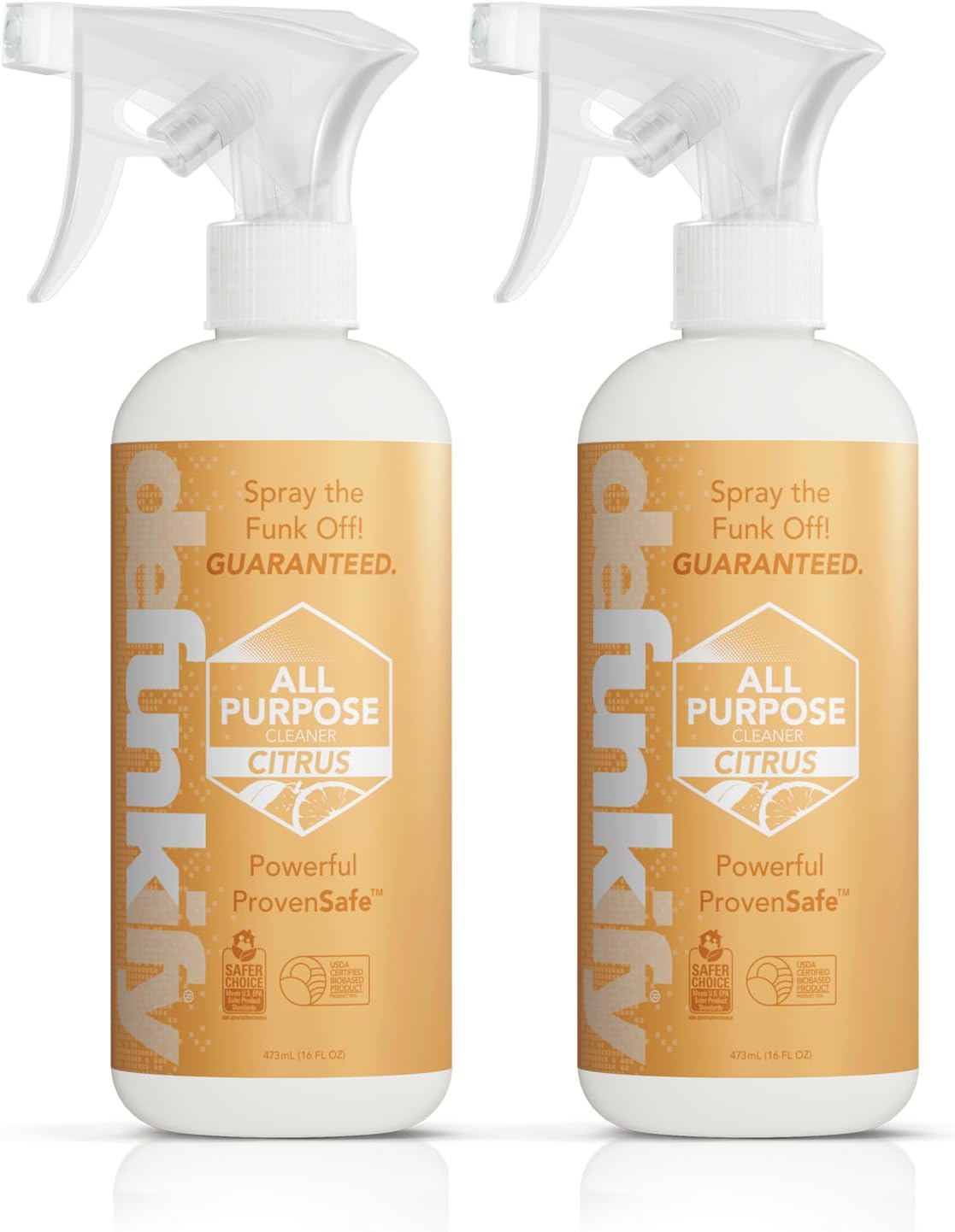 All Purpose Cleaner Spray, 16oz (2-Pack). 'Citrus' Essential Oil Multi-Surface Cleaner for Kitchen, Bathroom, Floor. 'ProvenSafe' Plant-Based Formula Concentrate Safe for Kids, Pets, Stone & Marble