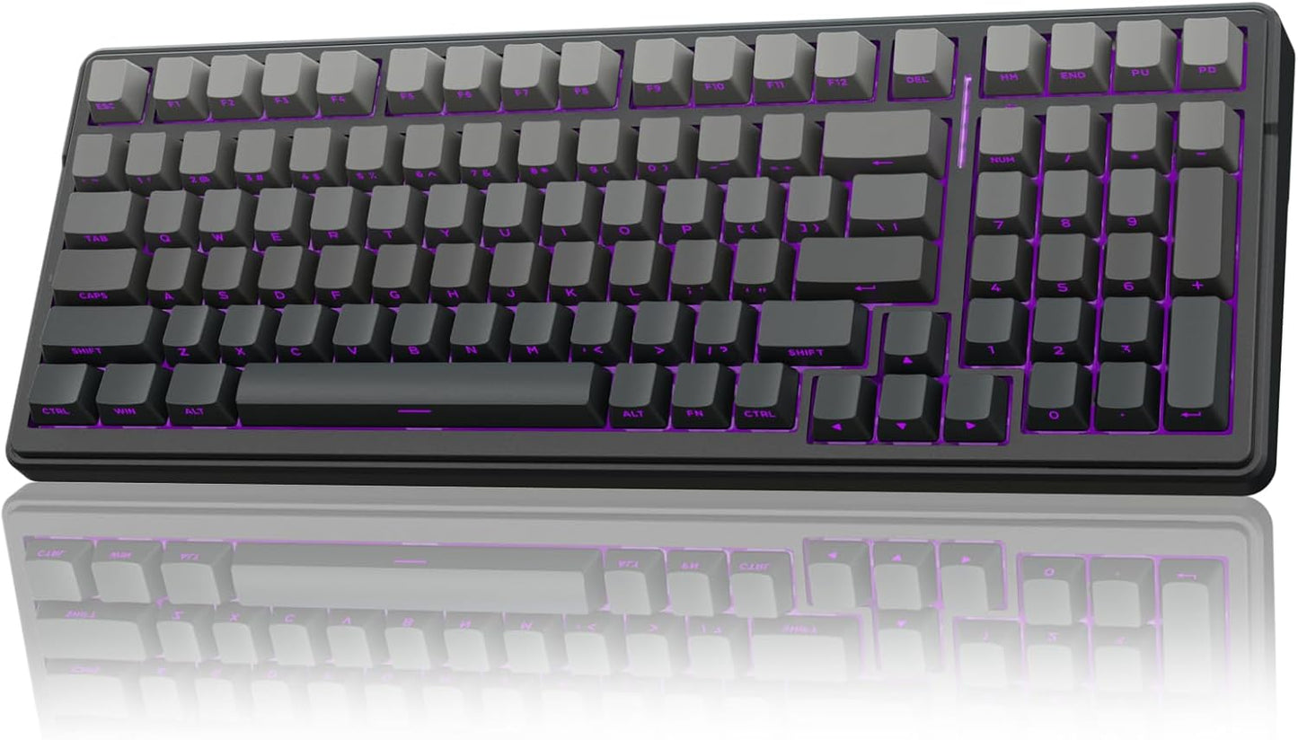 AULA F99 Pro Wireless Mechanical Keyboard,Hot Swappable Custom Keyboard,RGB Backlit,Pre-lubed Linear Switches,Side Printed PBT Keycaps,2.4GHz/USB-C/BT5.0 Mechanical Gaming Keyboards
