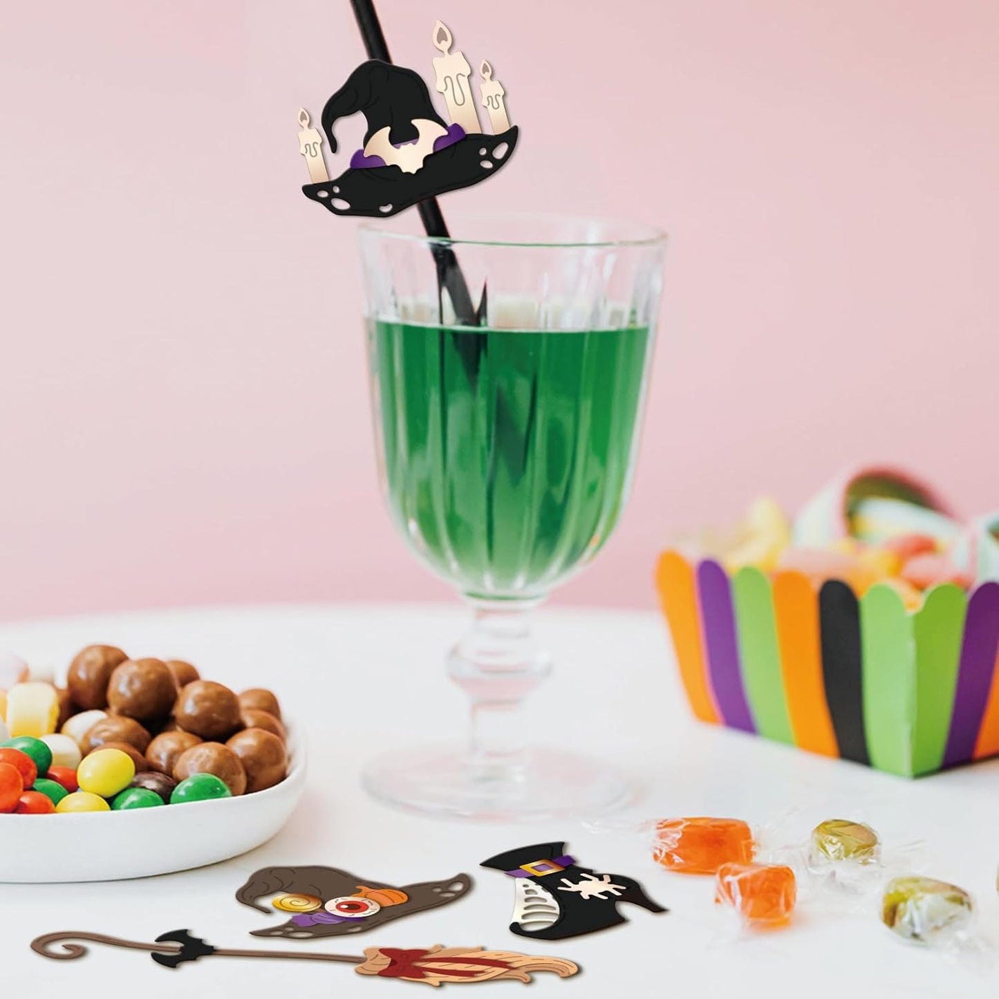 GLOBLELAND Halloween Witch Hat and Shoes Cutting Dies for Card Making Magic Broom Cut Die for DIY Scrapbooking Journal Embossing Paper Craft Decor