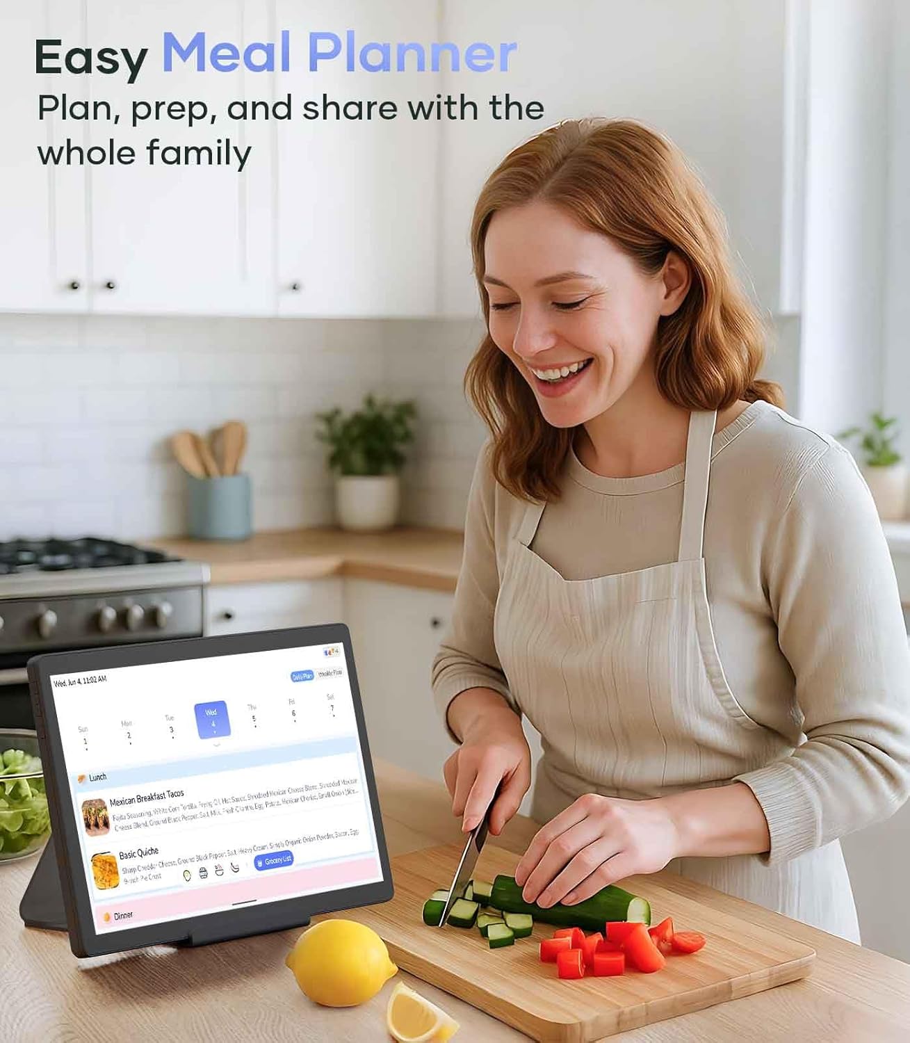 Digital Calendar 15.6'' Wall Touch Screen Chore Chart Customize Dashboard Smart Electronic Calendar Digital for Family Meal Planner Support All Google Play App with Stand Wall Mount Black