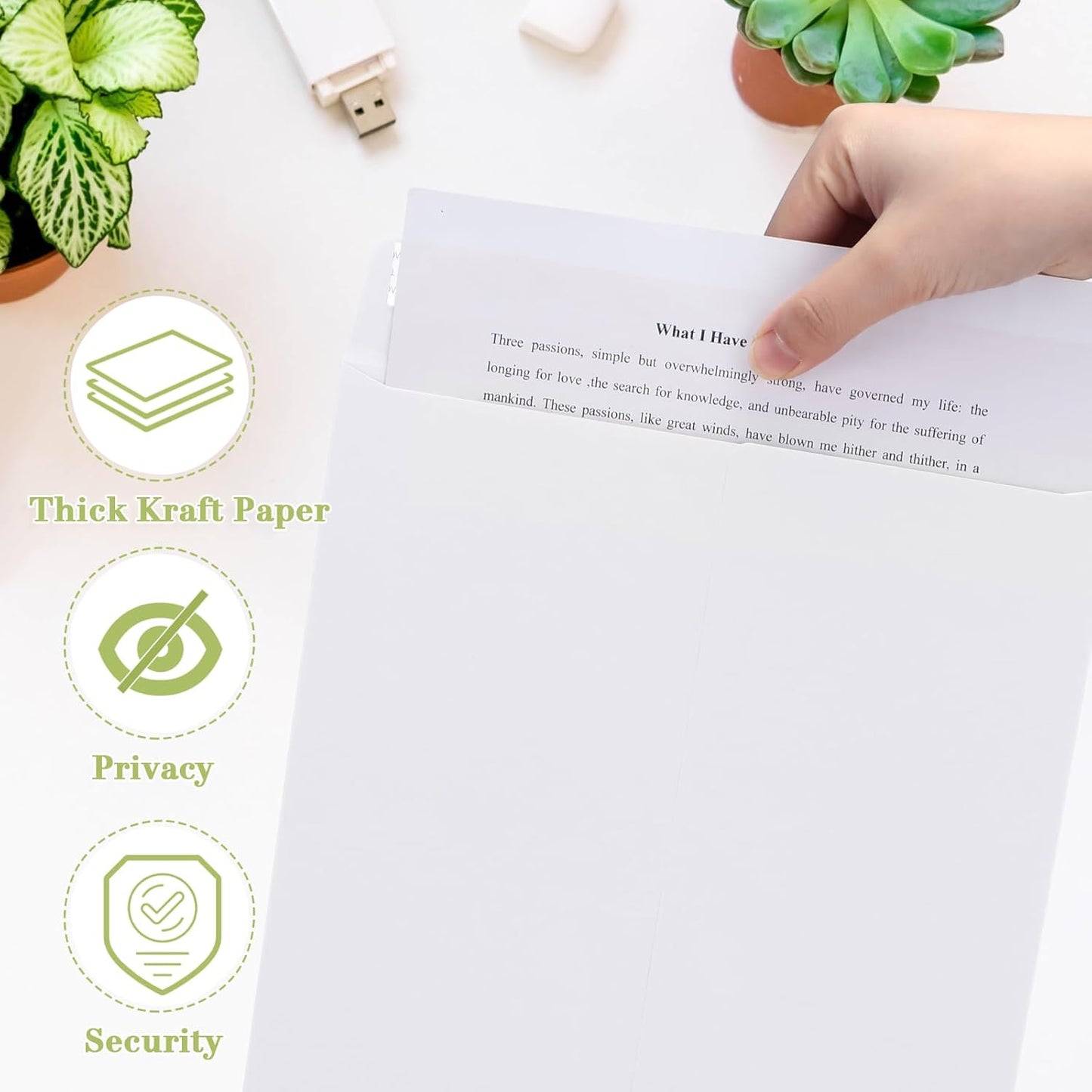 100 Pcs 3 Sizes Catalog Mailing Envelopes, Peel and Seal, Anti Tear Kraft Paper Printable Catalog Envelope for Filing, Storing or Mailing Documents, 6 x 9 In, 9 x 12 In, 10 x 13 In (White)