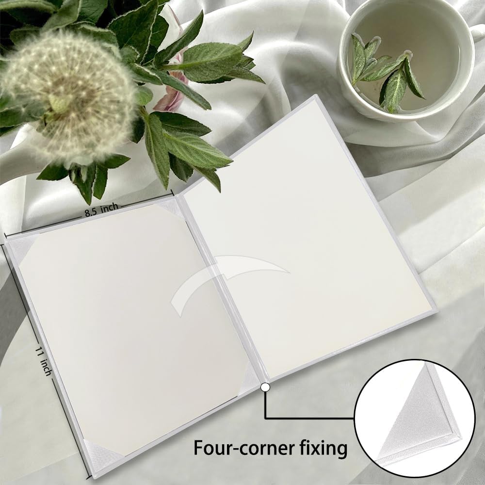 Diploma Cover 8.5x11 Inch, Graduation Certificate Holder - Elegant Faux Leather Folder for Graduation, Wedding Officiant,White-1 Pack