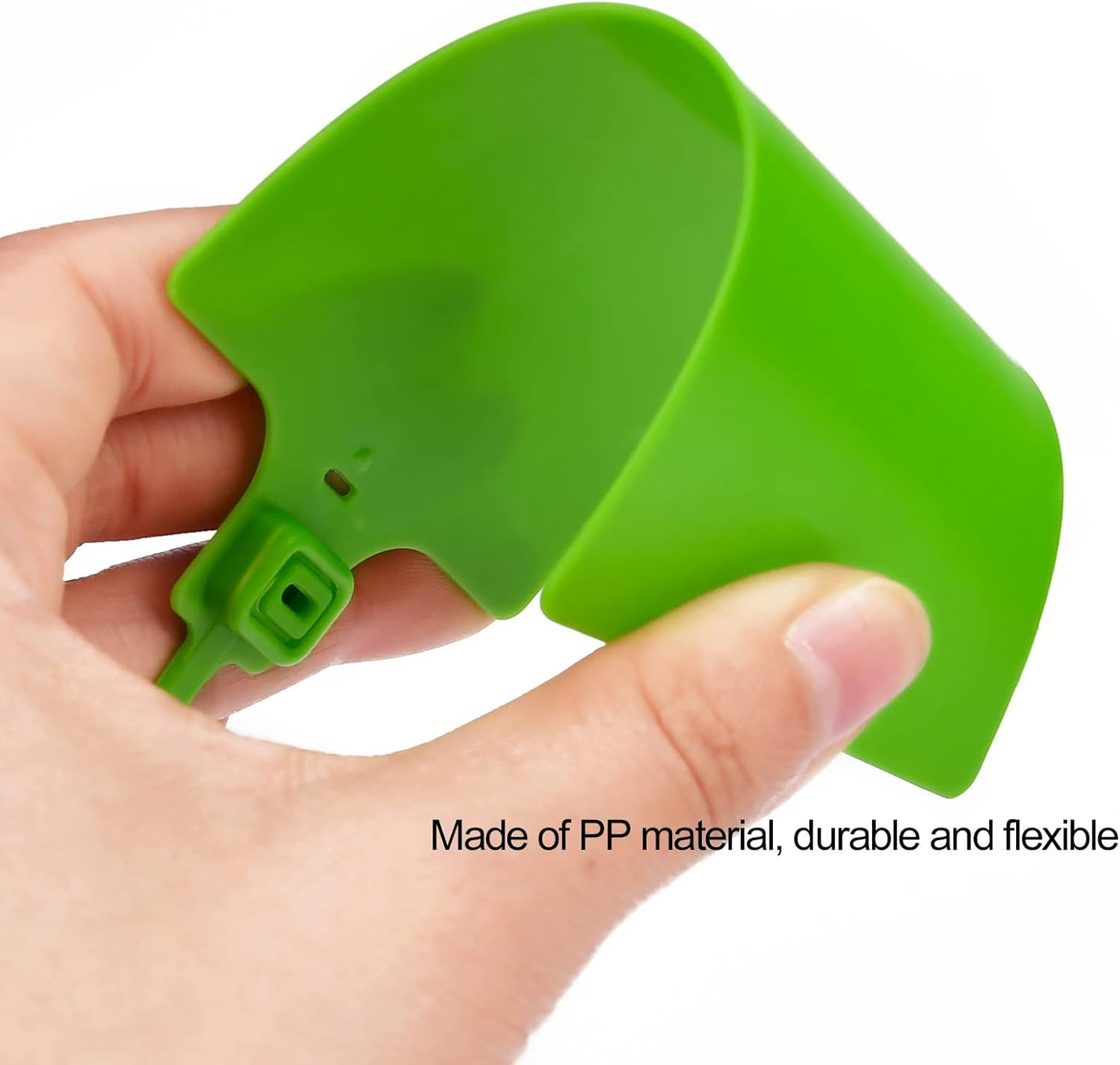 100 Green Plastic Writable Shipping Tags - Large, Waterproof, Hanging Labels with One Permanent Marker Pen