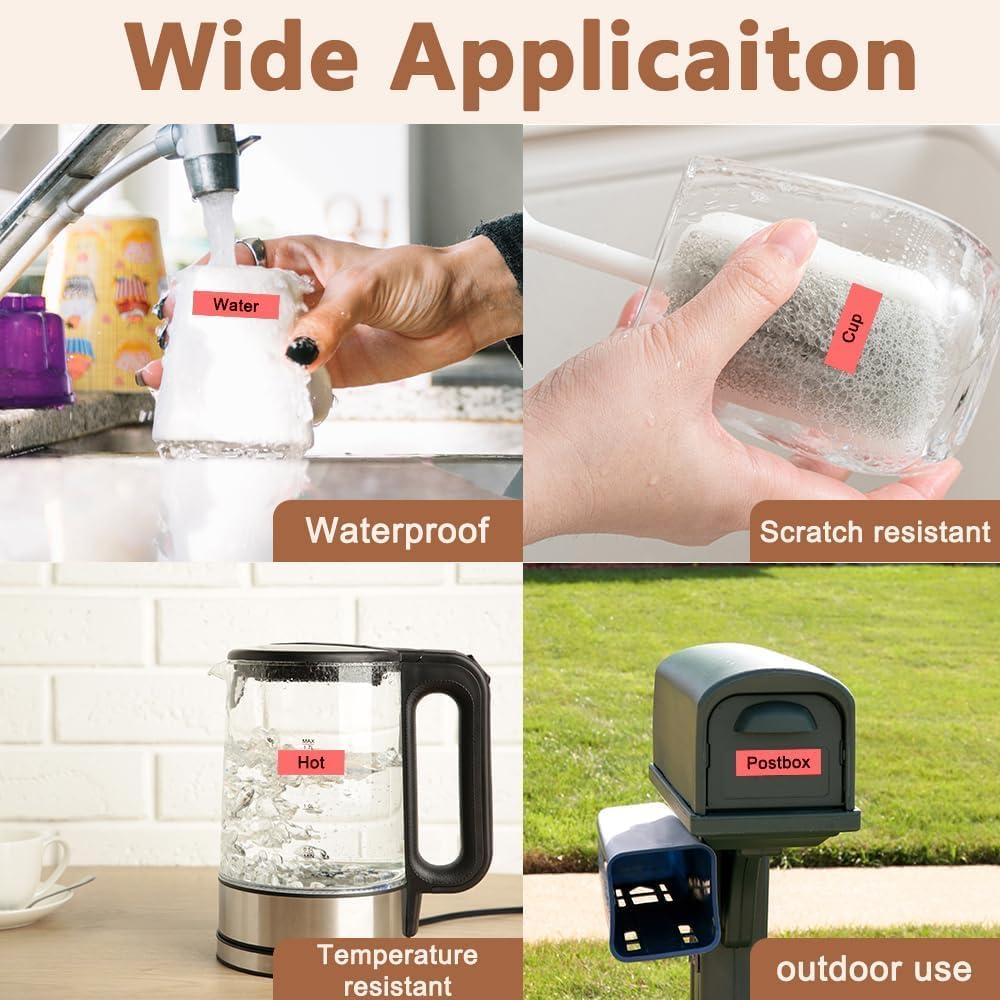 Hehua Tape Tze Tz 12mm 0.47 Laminated Red Compatible for Brother P-Touch TZe-431 TZe431 TZ-431 TZ431 Tape for Ptouch PT D210 D200 D220 D610 H110, 1/2'' x 26.2ft Black on Red, 3 Pack