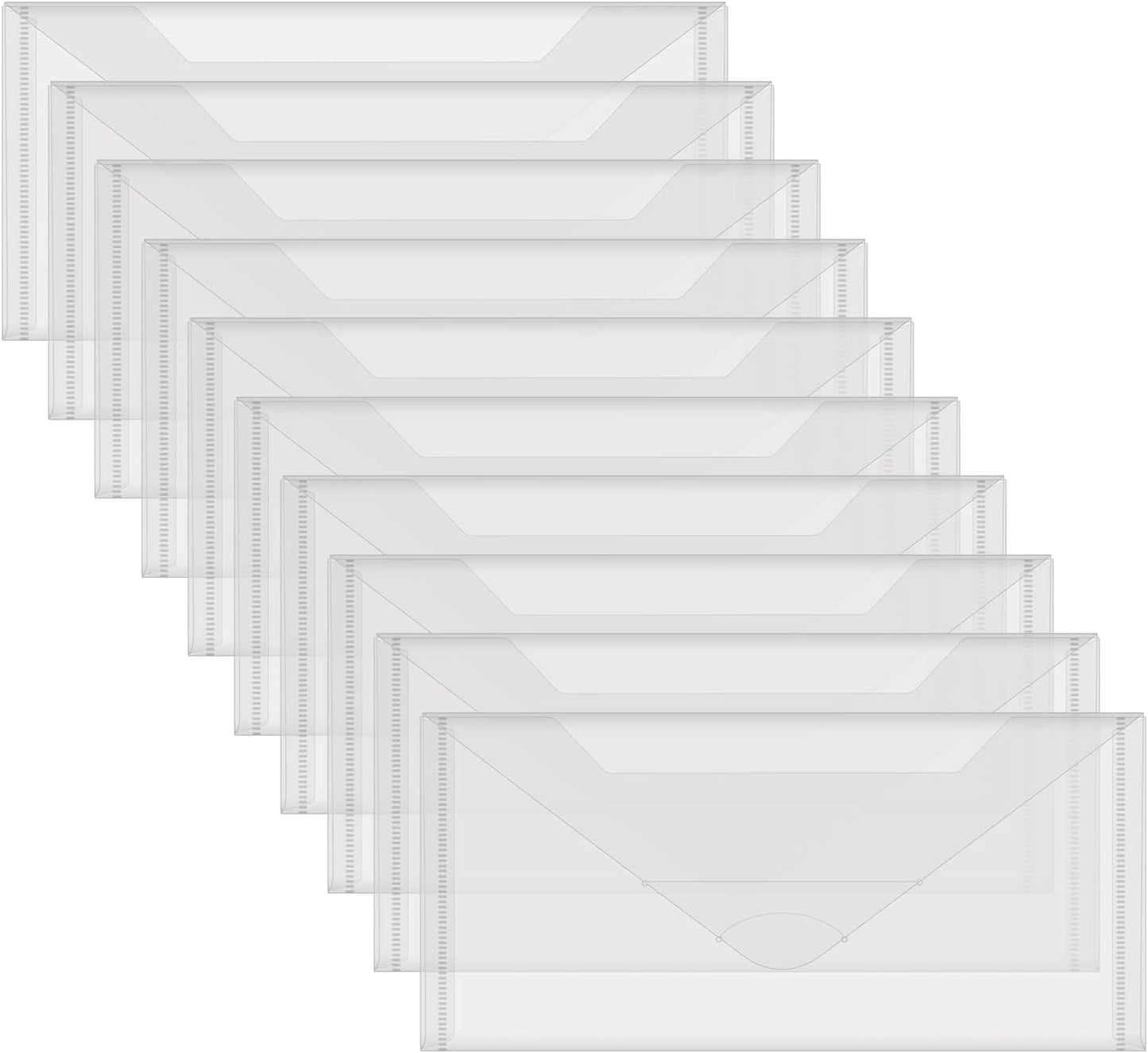 10 Pack Large Size Dies and Stamps Storage Pockets Bags,9.5x4.5inch Transparent Plastic Sturdy Storage Envelopes Folders for Cutting Dies Stencil Embossing Crafts for Paper Card Craft Organizer Holder