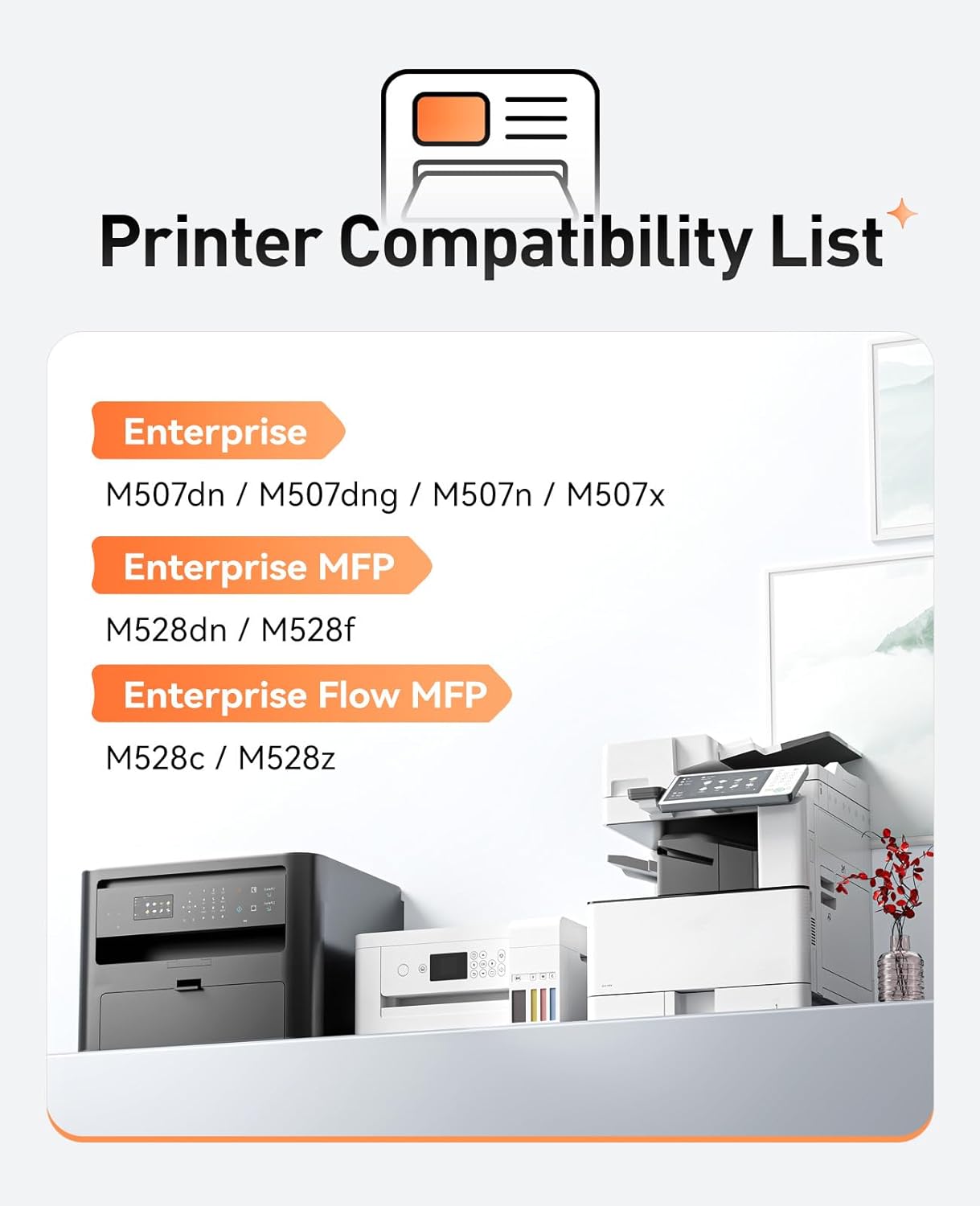 89X Black Toner Cartridge 1-Pack High Yield with Chip Replacement for HP 89X CF289X 89A CF289A Cartridges Compatible with HP LaserJet Enterprise Flow MFP M528c M528z M507dn M507dng M507n M507x Printer