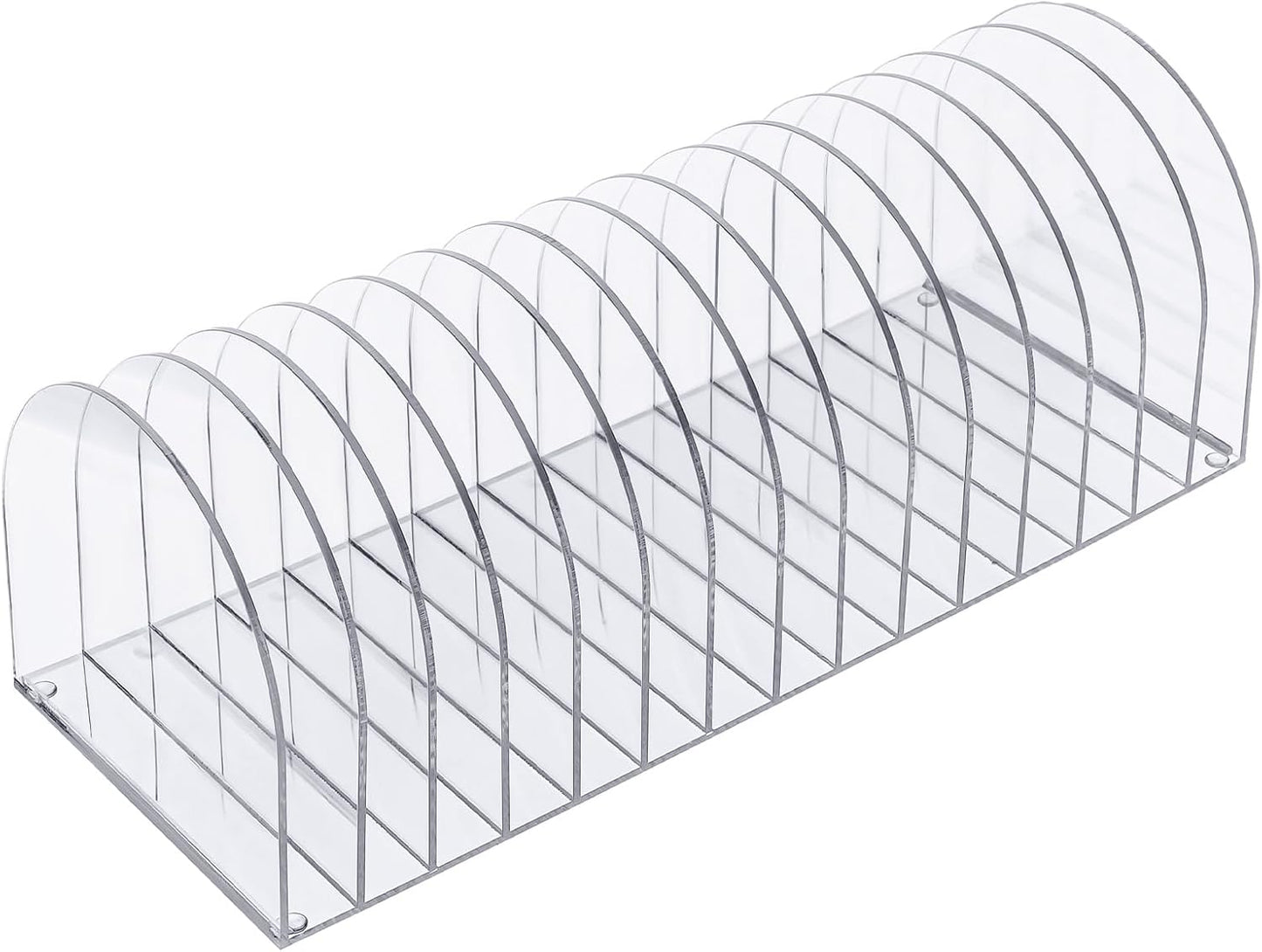 Ctosree Acrylic File Organizer for Desk Vertical 15 Compartments File Sorter Mail Organizer Desktop Countertop Folder Stand Racks for Office Home School Desk(Arch,Clear)