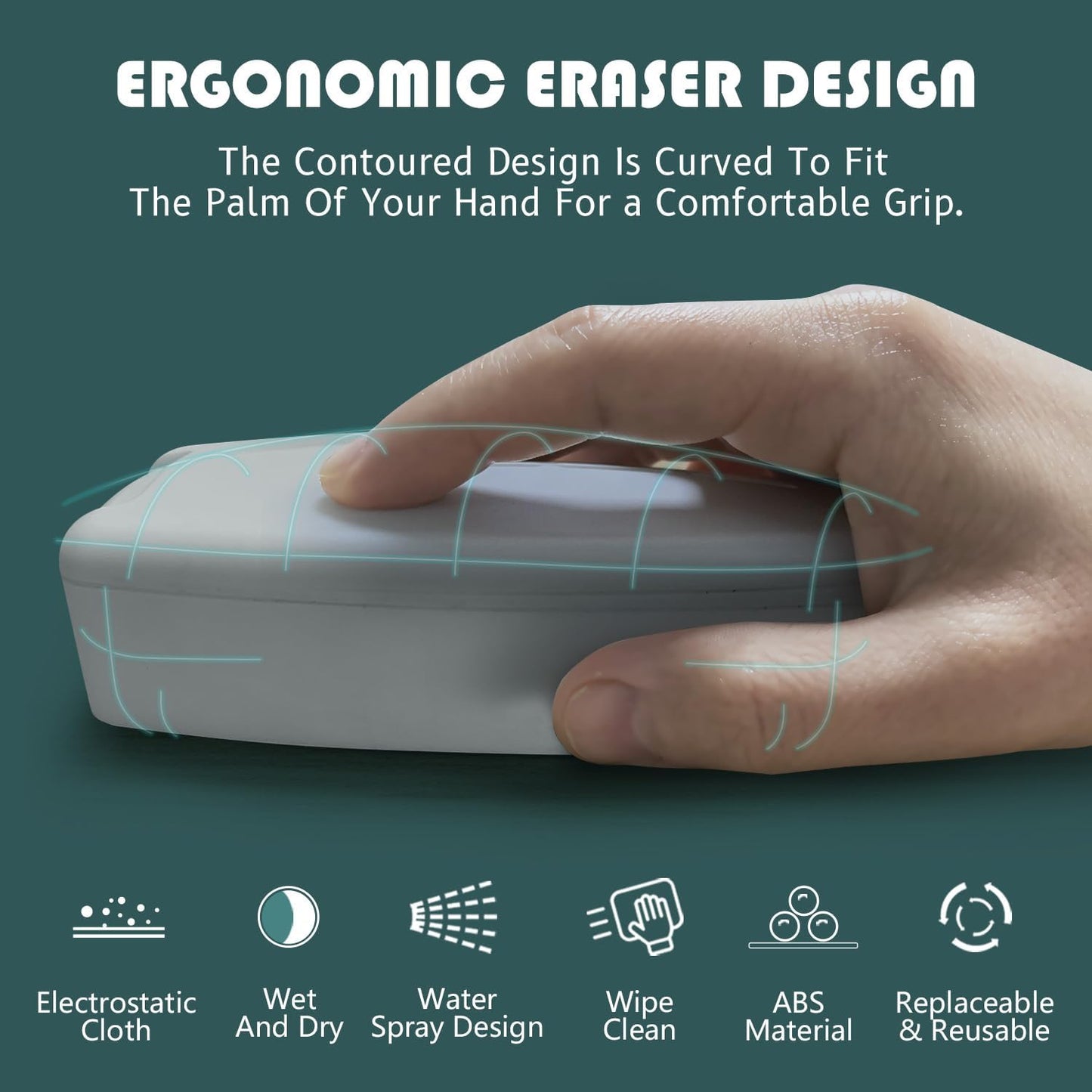 Glass Whiteboard Markers, Spray Magnetic Eraser & 2-in-1 Reversible Dual Tip - Bullet & Fine Point, Erasable Liquid Dry Erase Pens (4 Black 1 Blue 1 Red) for Acrylic Window Mirrors