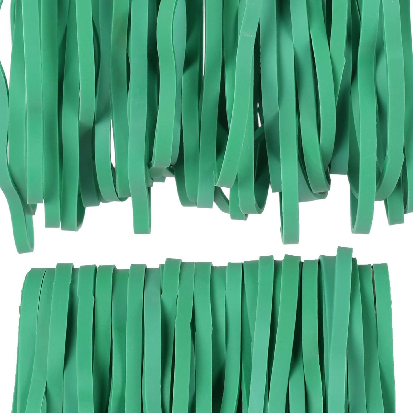 AMUU Rubber Bands Large Flat Fold Length12inch 40 Pieces Fits 8-33 Gallon Trash Cans Green Heavy Duty Elastic Rubber Bands for File folders Office Home Supplies