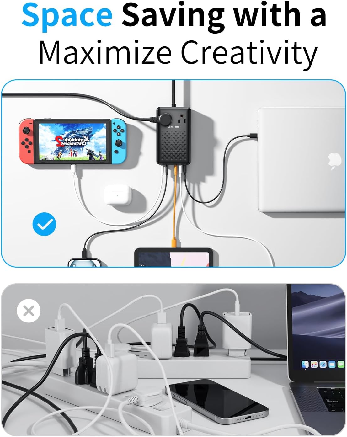 Charging Station 140W USB C Charger Block, Upgraded GaN III 8-in-1 Fast Charging Station Hub，PD 100W Laptop Charger Adapter Compatible with Compatible with MacBook Air/Pro,iPhone16/15,Galaxy S24 etc
