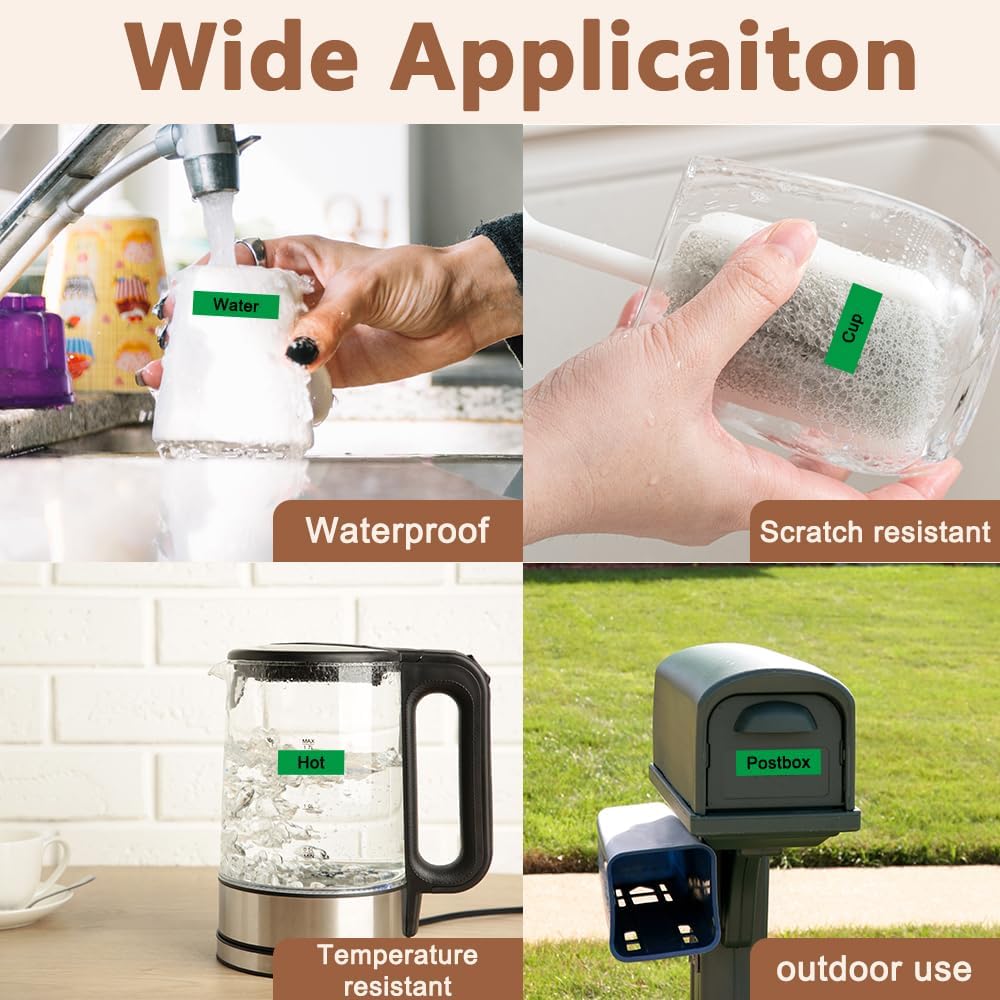 Hehua 24mm 1 inch Laminated Green Tape Compatible for Brother P-Touch TZe-751 TZe751 TZ-751 TZ751 TZe TZ Label Tape for Ptouch PT D600 D610 P710bt, 1'' x 26.2ft Black on Green, 3 Pack