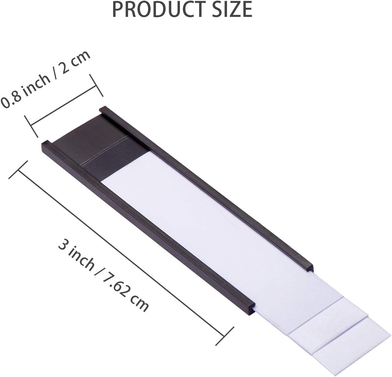 Eeoyu Magnetic Label Holders with Magnets Magnetic Data Card Holders with Clear Plastic Protectors for Metal Shelf, Whiteboard, Set of 50 (0.8 x 3 Inch)