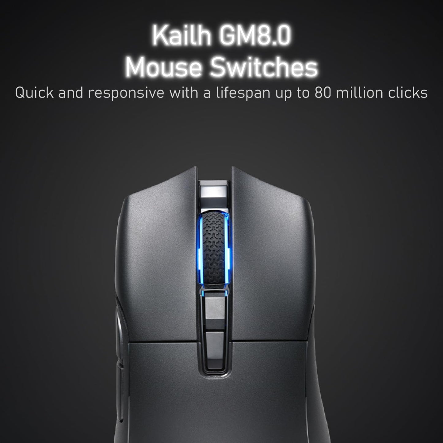 iRocks M31R Wireless Gaming Mouse, Triple Mode 2.4G/ Bluetooth/USB-C Detachable Cable Gaming Mouse, Kailh GM8.0 Mouse Switches, Advanced PixArt PAW3395 Optical Sensor, Up to 26,000 DPI - Black