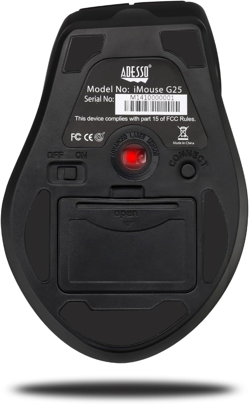 Adesso iMouse G25 - Wireless Ergonomic RF Laser Mouse