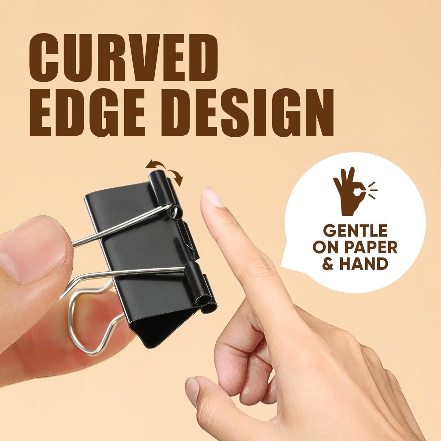 Binder Clips, 48 Pcs Medium Binder Clips, Kalerr Black Binder Clip Medium, 1.25 Inches Office Clip with Container, Paper Binder Clip Office Supplies, Paper Clamps Bulk for Office, Home, School