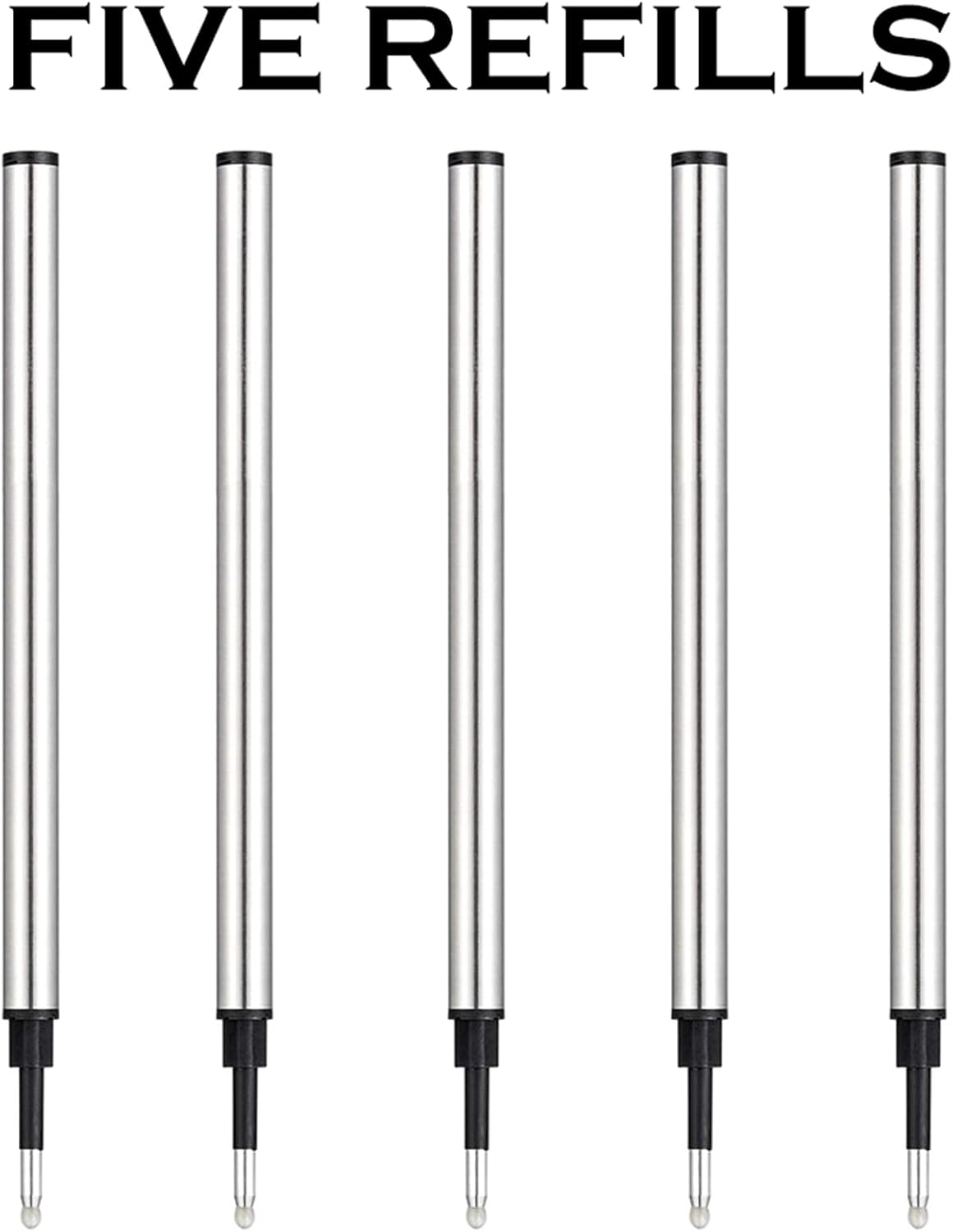 HeTaoCat Gel Rollerball Pen Refills, Roller Ball Fine Point 0.5mm, Black Ink Refill Pack of 5 - Replaceable Ballpoint Pen Refills Medium Point (Navy Blue)