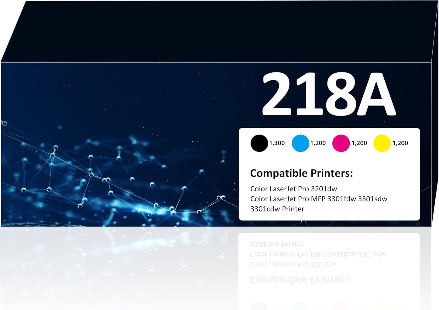 218A Toner Cartridges 4 Pack 3201dw MFP 3301fdw Toner Compatible for 218A 218X Set for Color Pro 3201dw MFP 3301fdw 3301sdw 3301cdw Printer(Black,Cyan,Yellow,Magenta)