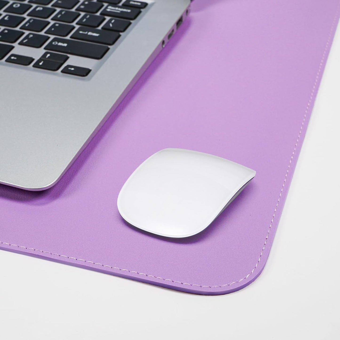 AFIING Dual-Sided Desk Pad, Natural Cork & PU Leather Large Mouse mats for Office and Home Work, Desk Protector Non-Slip, Waterproof, Easy Clean (Purple, 23.6" x 13.7")