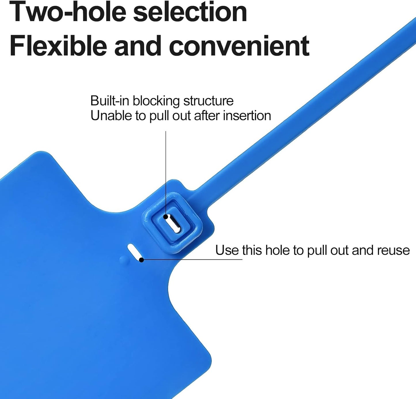 100 Blue Plastic Writable Shipping Tags - Large, Waterproof, Hanging Labels with One Permanent Marker Pen