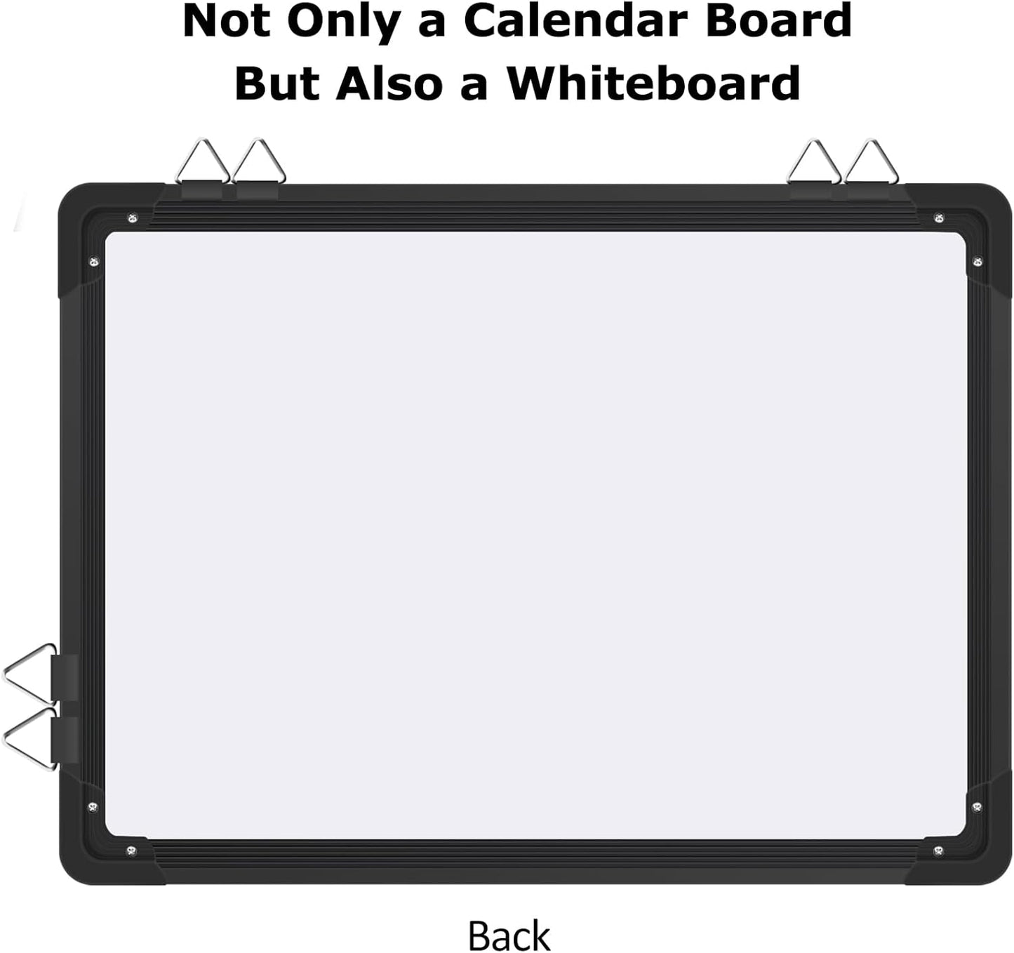 EAONE 16x12 in Double Side Whiteboard Calendar & Cork Board Combo for Wall, 3 in 1 Magnetic Dry Erase Whiteboard Monthly Calendar and Bulletin Board with Aluminum Frame for Home Office Kitchen