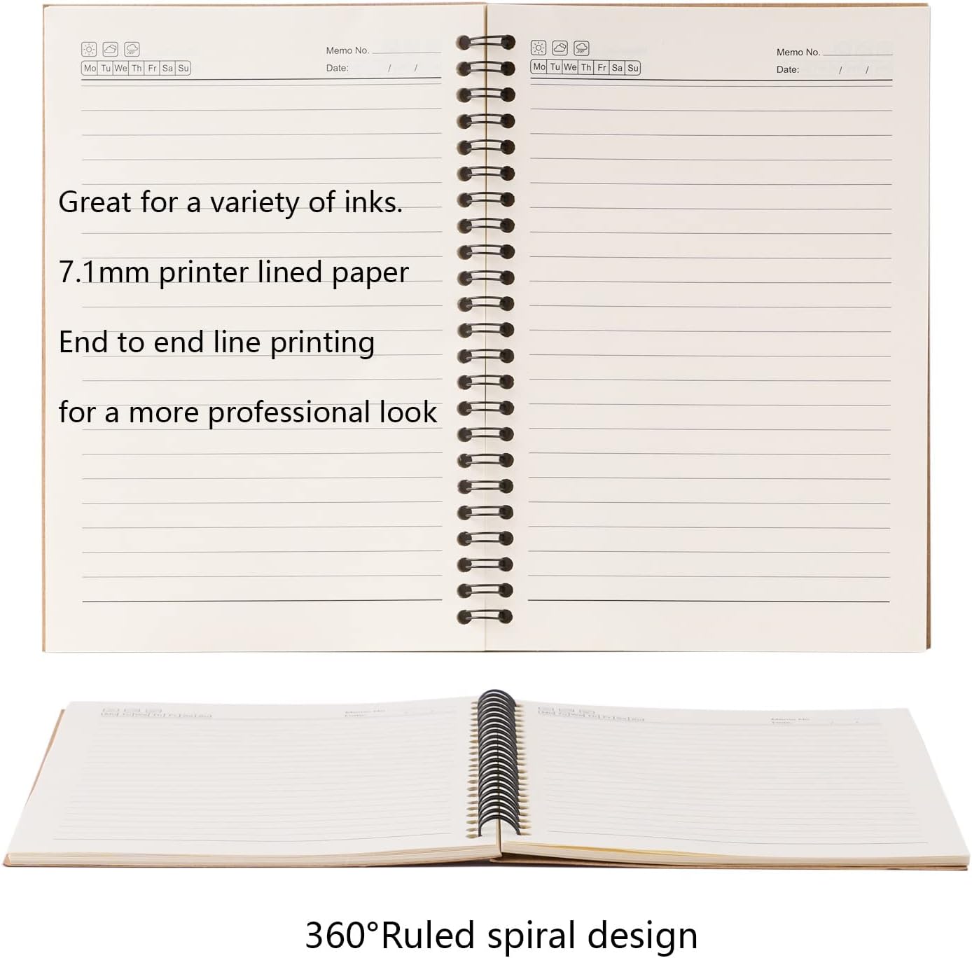 48 Pack A5 Spiral Notebook College Ruled Spiral Notebook Bulk Inches Hardcover Kraft Notebooks Lined Travel Writing Notebooks Journal Notepad for Office School Supplies, 100 Pages, 8.3 x 5.5 Inches