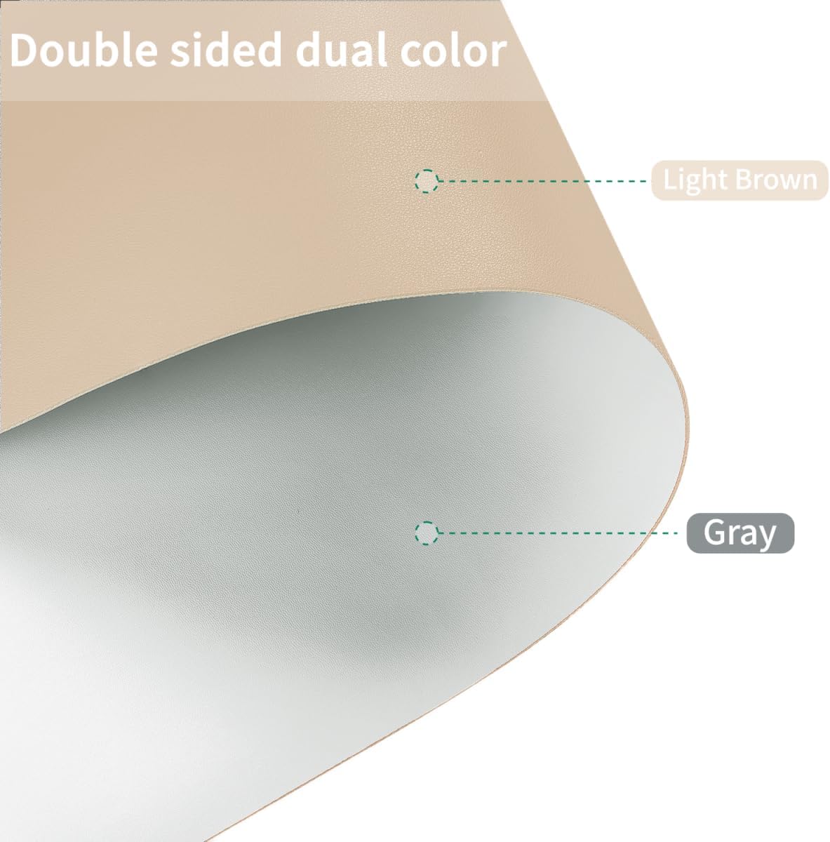 Desk Cover Protector - Used for Square Table Waterproof and Easy to Clean Good Flatness Easy to Used for Dining Table(Light Brown+Gray 44x44)