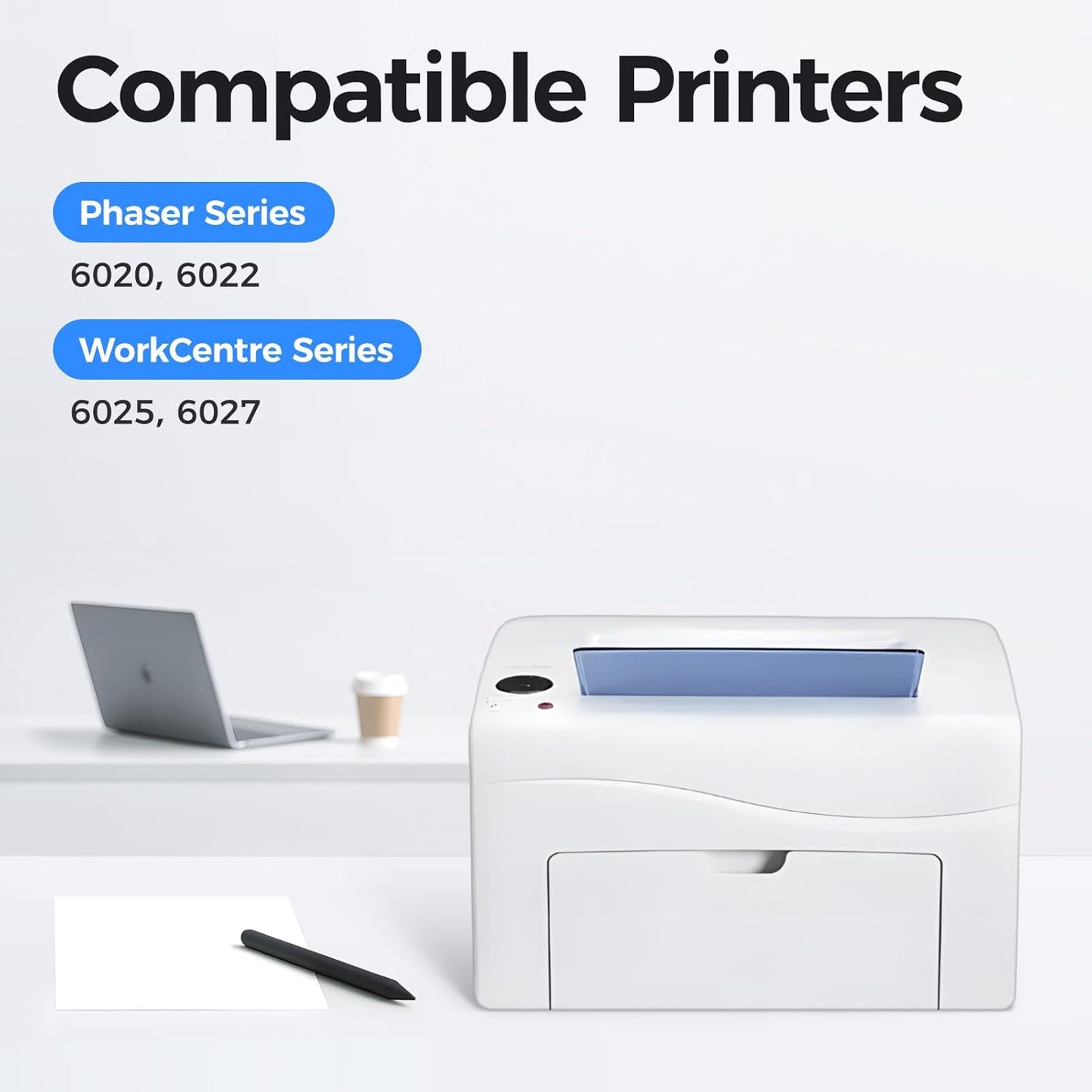 6022 6027 Toner Cartridge Set 4-Pack Replacement for Xerox 106R02759 106R02756 106R02757 106R02758 Compatible with Xerox Phaser 6020 6022 WorkCentre 6025 6027 Color Printer Black Cyan Magenta Yellow