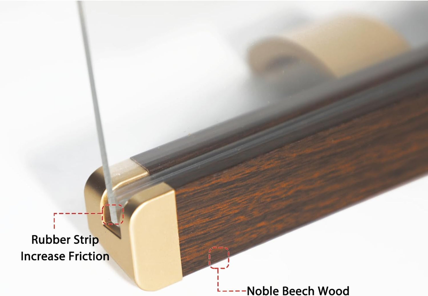 8.5 x 11 Acrylic Sign Holder, Classic Wooden Gold Stand, Double Sided Display Table Top Paper Holder, for Office, Cafe, Store, Menu, Certificate, Document (Horizontal, 6pack)