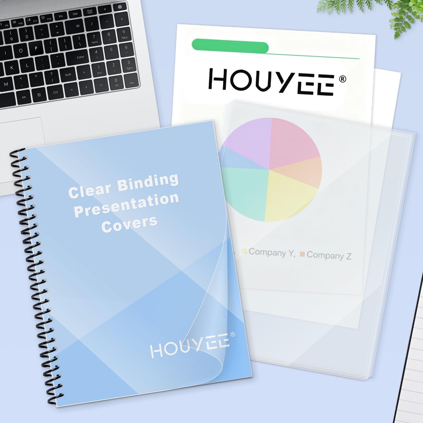 HOUYEE 200 Pack 5 Mil PVC Binding Presentation Covers, Clear Report Covers,8.5x11 Inches,Letter Size