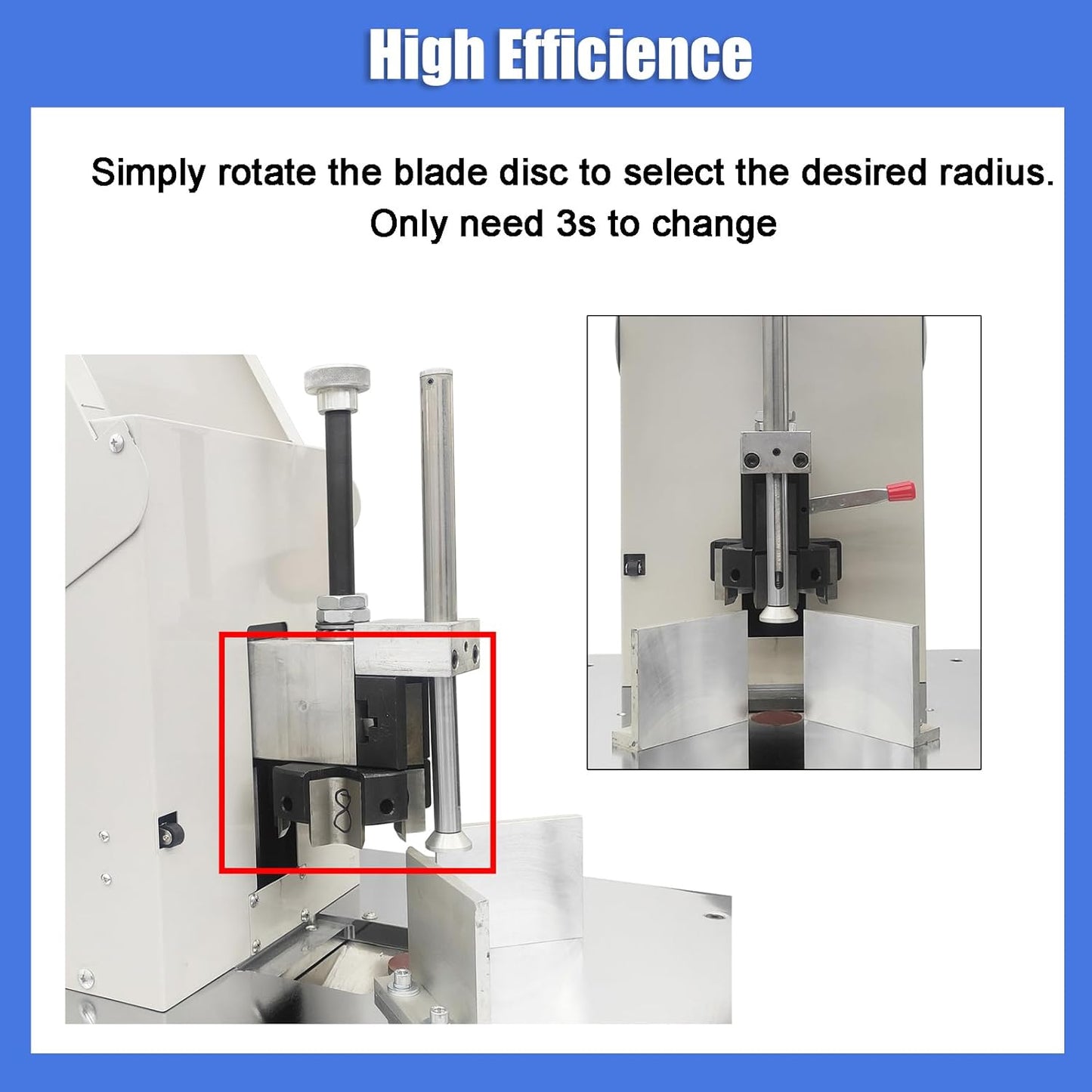 Heavy Duty Electric Round Corner Cutter, 110V Metal Fillet Paper Cutter with R8 R10 R12 R16 R21 Blades, Paper & Card Rounding Machine, Max 2.15in Punching Height for Cards, Books, Documents