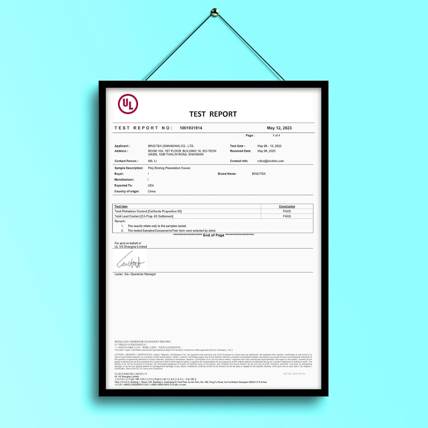 Binditek 50 Pack 16 Mil Leather Textured Polycovers - Binding Presentation Covers for Business Reports and Proposals 8-1/2 x 11 Inches, Blue Color, for Students and Coworkers