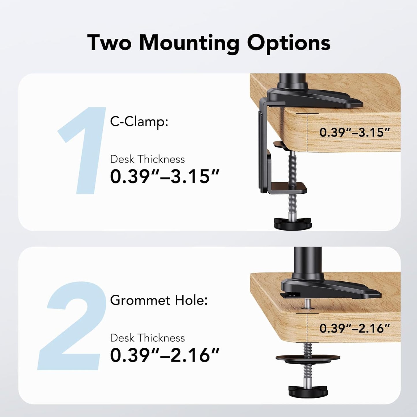 HUANUO Dual Monitor and Laptop Mount for Max 32” Monitor and 17” Laptop, Adjustable Spring Arm with Tilt, Swivel and Rotation, Dual Monitor and Notebook Stand with VESA Bracket 75/100 mm