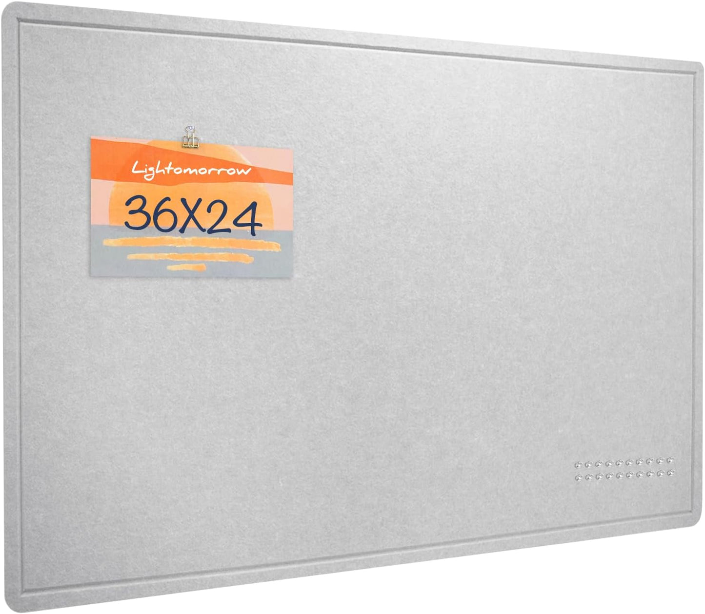 Bulletin Board, 36 x 24 Inches Felt Pin Board, Cork Alternative for Wall, 3' x 2' Foldable Self-Adhesive Vision Board with 20 Pushpins - Light Gray