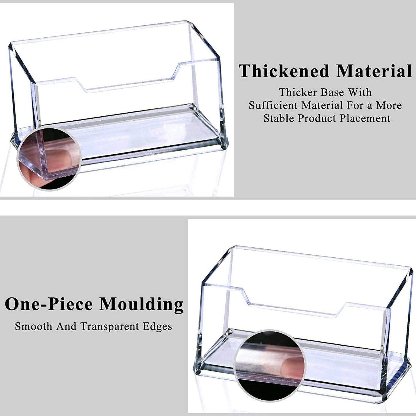 3 Pack Clear Acrylic Business Card Holder, Name Card Organizer for Desk Fits 50 Business Cards