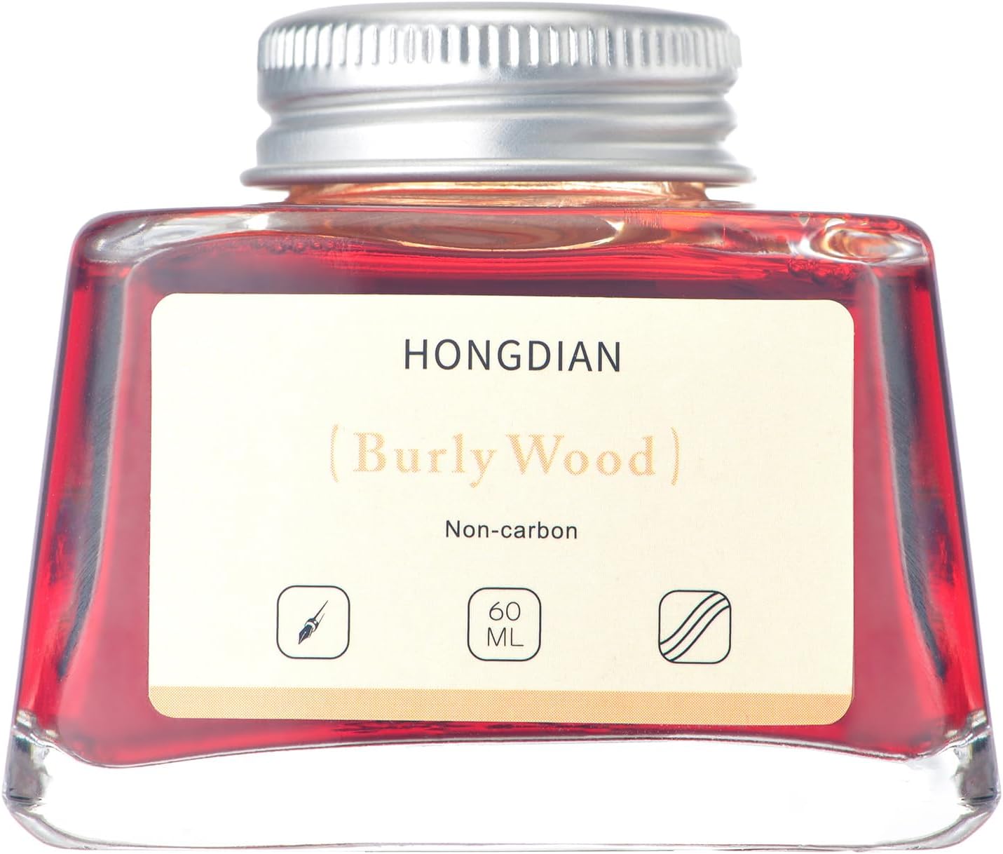 Hongdian Fountain Pen Bottled Ink Burly Wood Color, 60ml Non Carbon Inkwell Bottle, Artist Calligraphy Ink