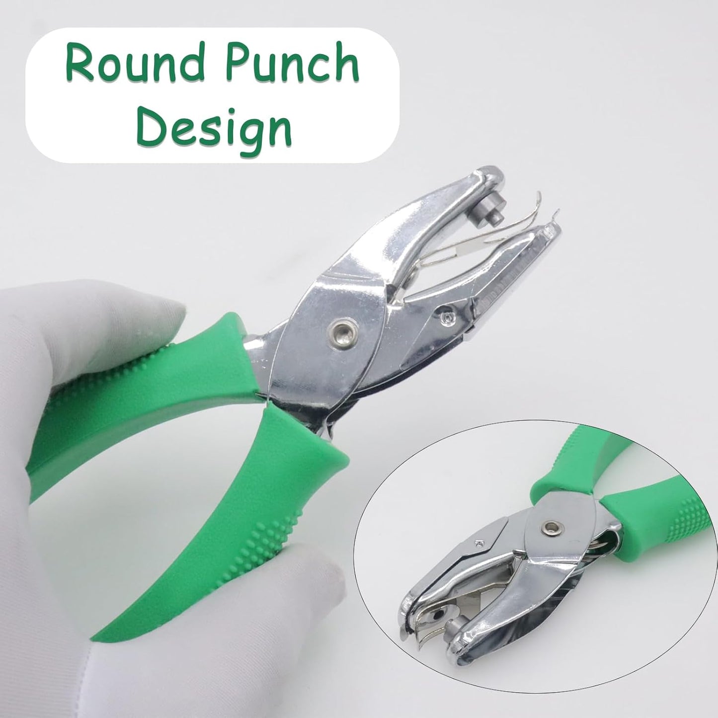 Handheld Round Shape Hole Punch, 1/8 Inch Hole Size, Craft Paper Puncher, Single Pack, Ideal for DIY Projects and Office Use