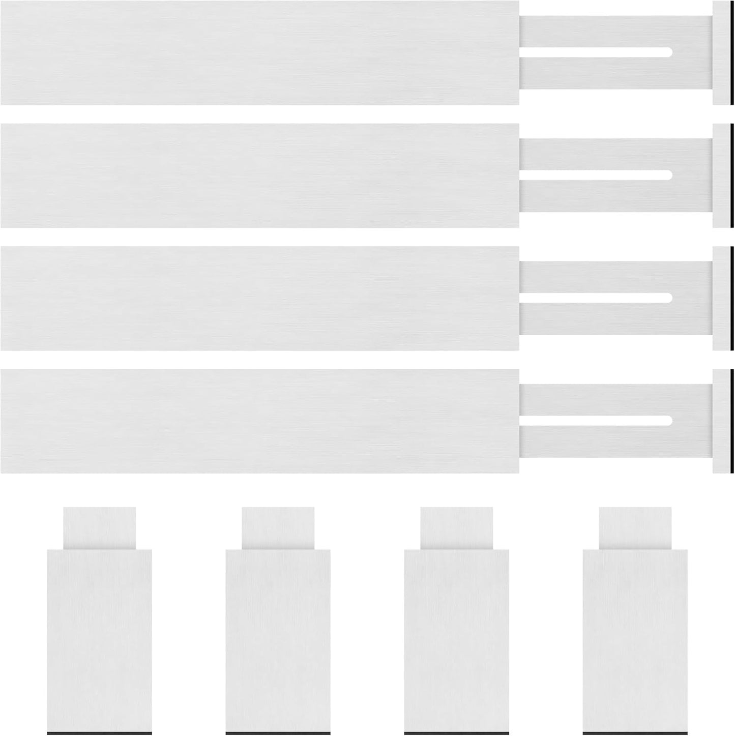 Bamboo Drawer Dividers Organizer with Inserts, Expandable from 12.5-21.7", Adjustable Drawer Organizer Separators for Utensils, Dresser, Bedroom, Bathroom, Closet, Clothing, Office (White)