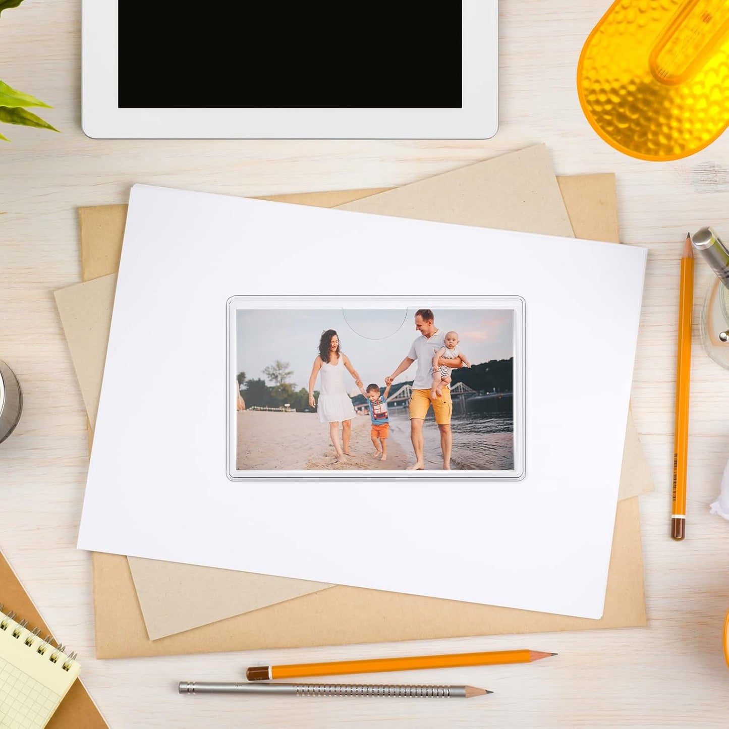 100 Self-adhesive Index Card Pockets Label Pockets sleeves with Top Open for Business Cards, Clear Plastic Sticky Labels Holders for Storage Bins Library Cards, Organizing Totes Shelves(3.54 x 5.24'')