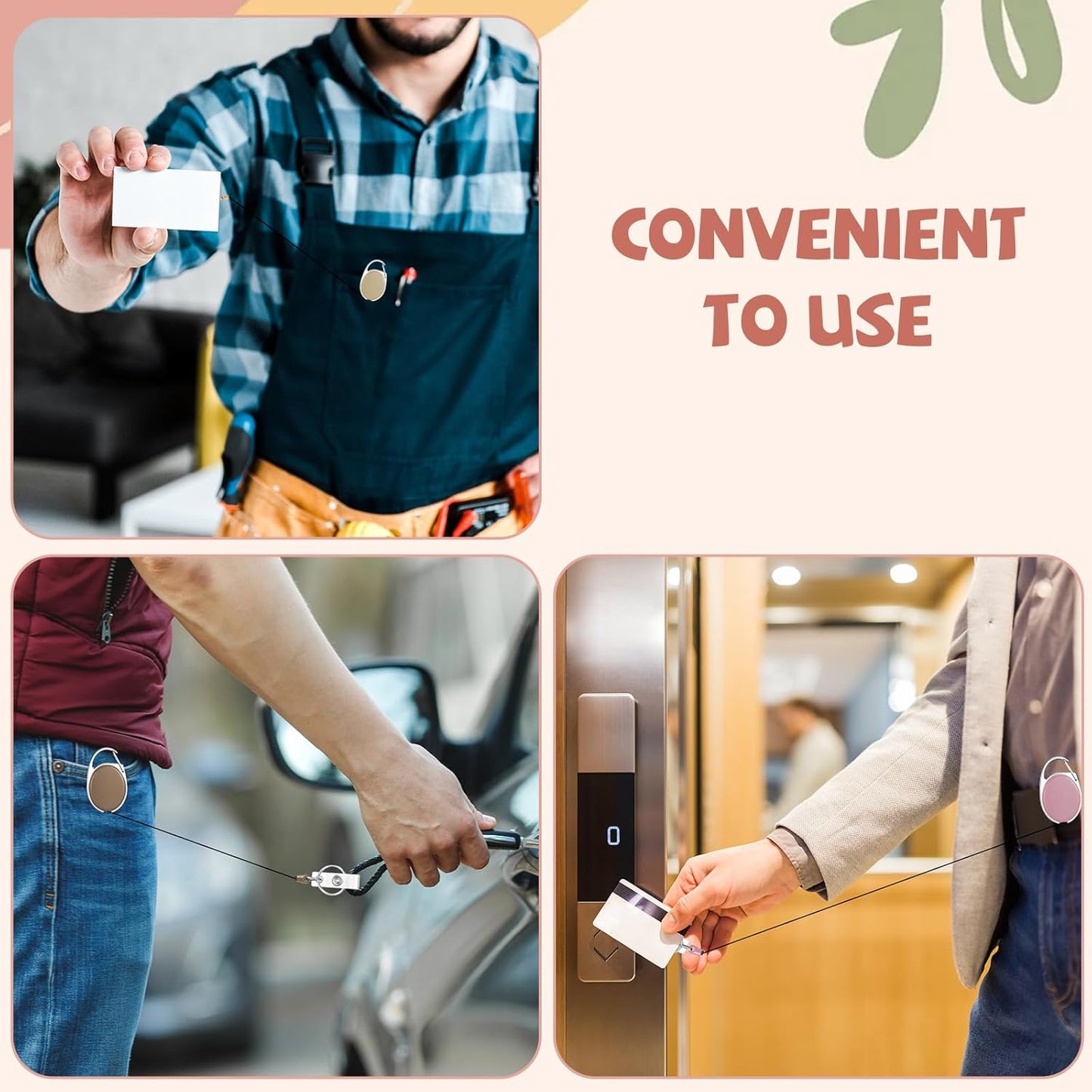 6 Color 24 Pcs Retractable Badge Holder with Carabiner Clips and Key Ring ID Badge Holder Retractable Clip Bulk for Office Worker Doctor Nurse Employee School Students Gifts