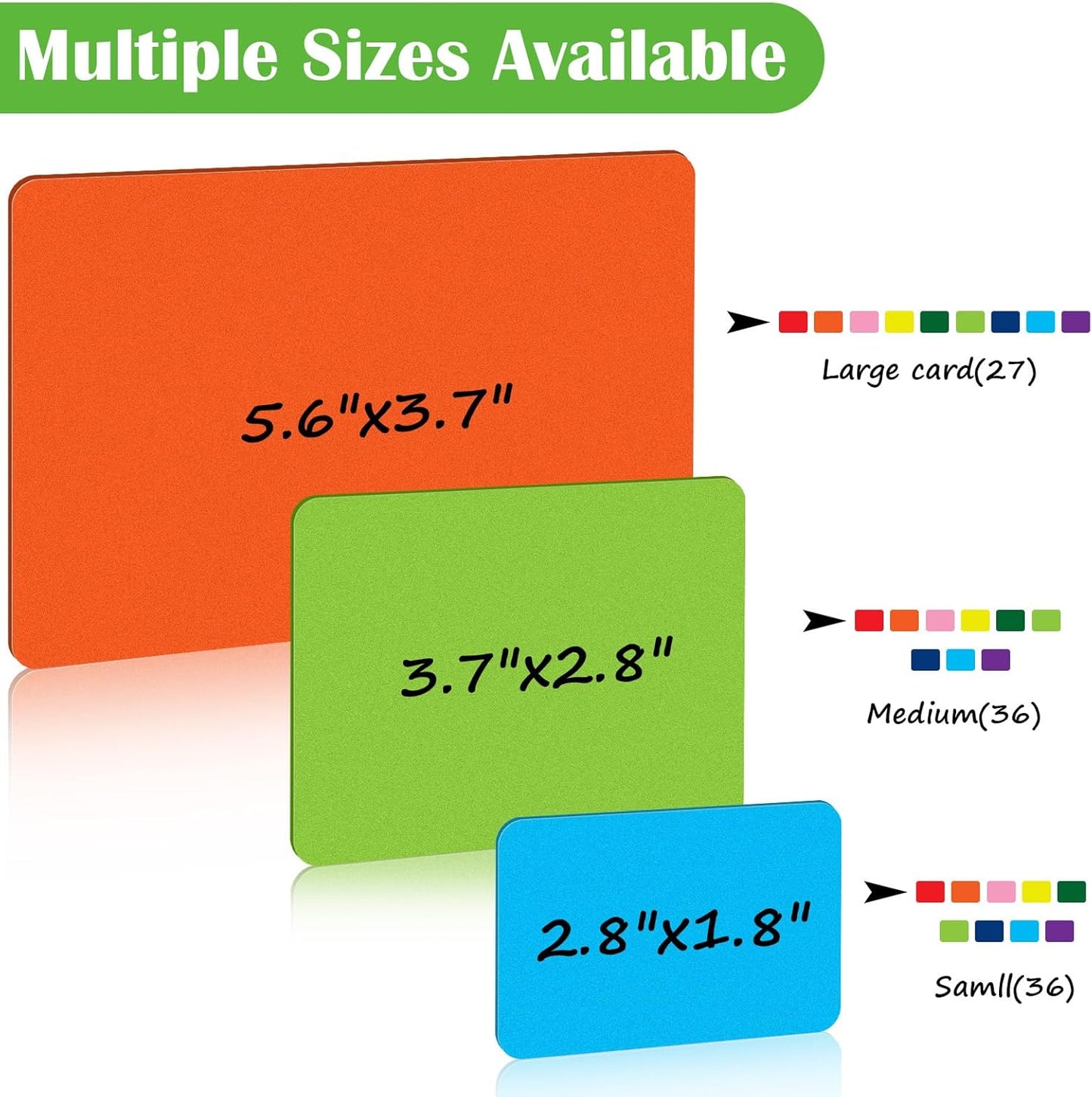 99 Pcs Magnetic Dry Erase Labels Reusable Name Magnets for Classroom Whiteboard 3 Sizes Colored Magnetic Blank Cards for Office Home Kitchen Fridge(Bright Colors)