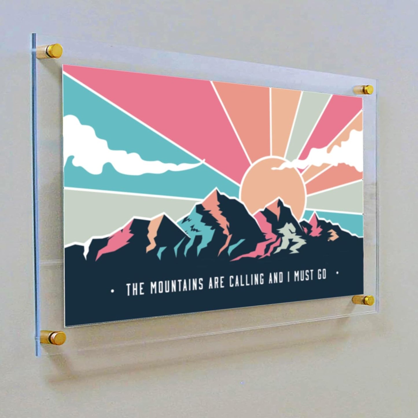 Azar Displays 105524-GLD Acrylic Floating Double Panel Wall Frame,18" x 24" Graphic Size, Overall Frame Size: 18" x 24", Gold