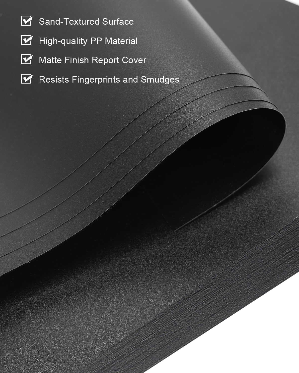 Dynta Binding Covers 120 Pack Black Sand-Textured Report Covers Sheets for Binding, Letter Size 8-1/2 x 11 Inches, 14 mil Presentation Binder, Office Supplies, Un-Punched, Square Corners