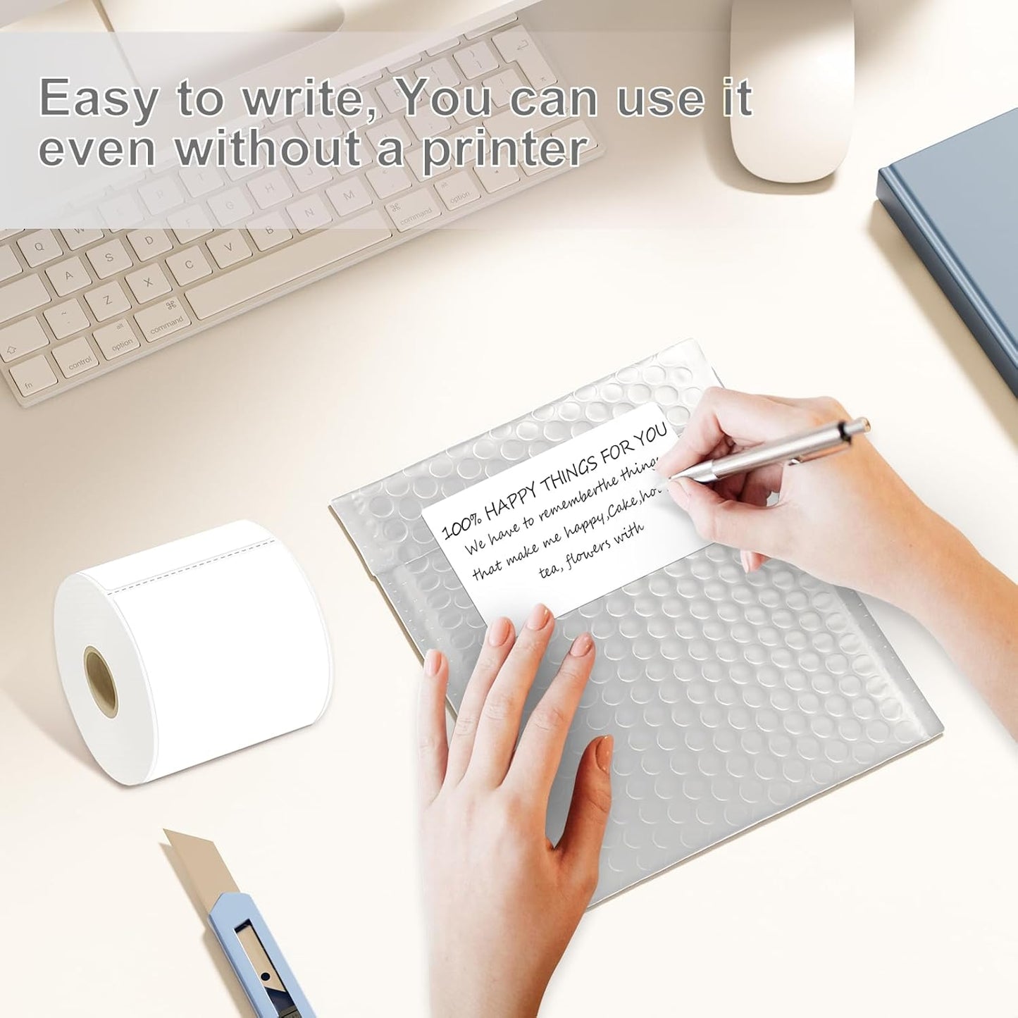 3 X 5 Inch Rectangle Sticker White Moving Labels for Boxes, 300PCS Waterproof Removable White Labels Stickers to Write on for Bar-Codes, Address, Small Business Labeling, Inventory