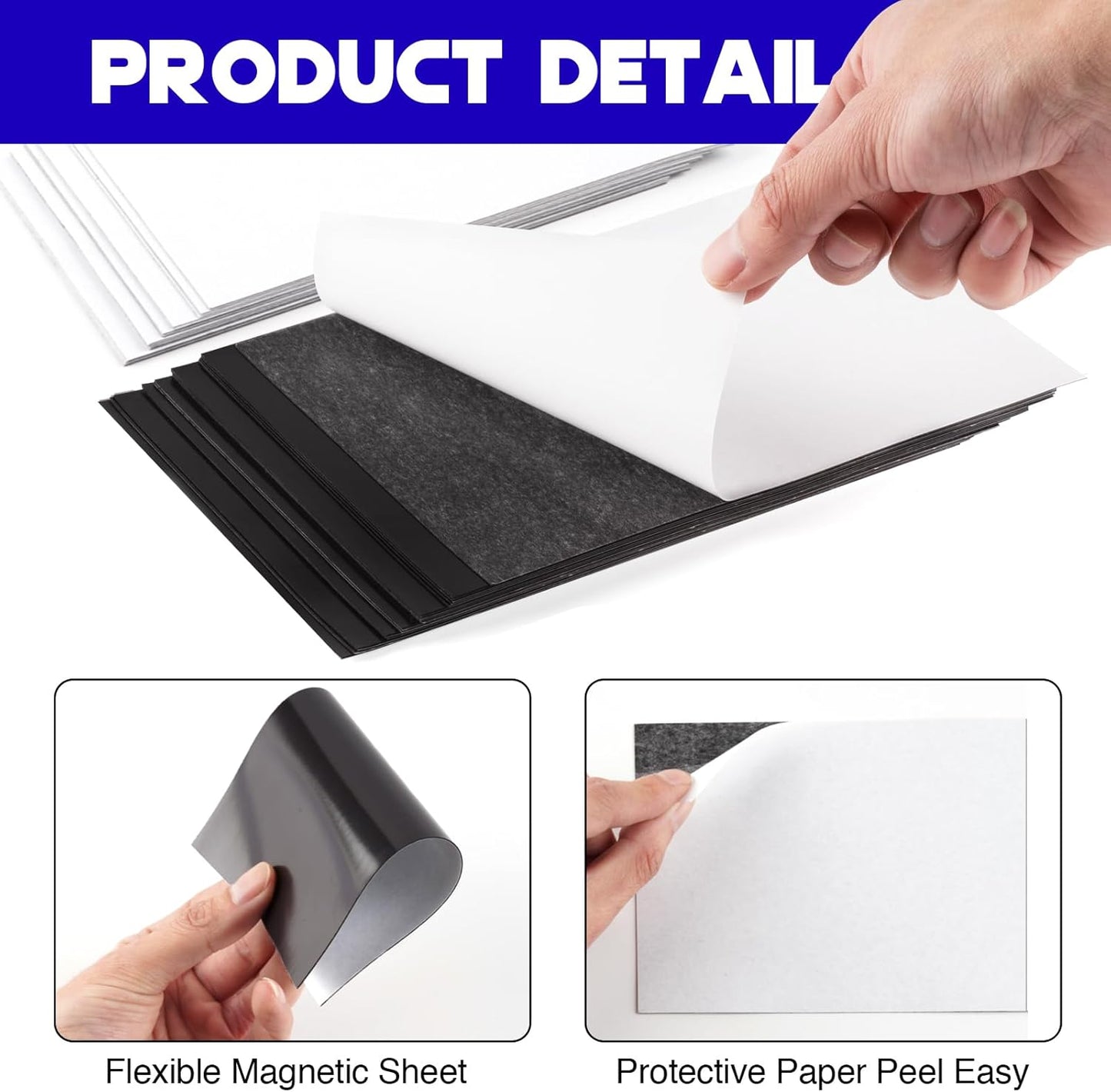 90 Pieces Picture Magnetic Adhesive Sheets (8" by 10"),8X10 Adhesive Magnet Sheets for Photo Frames,Self Sticky Magnets for Sticker