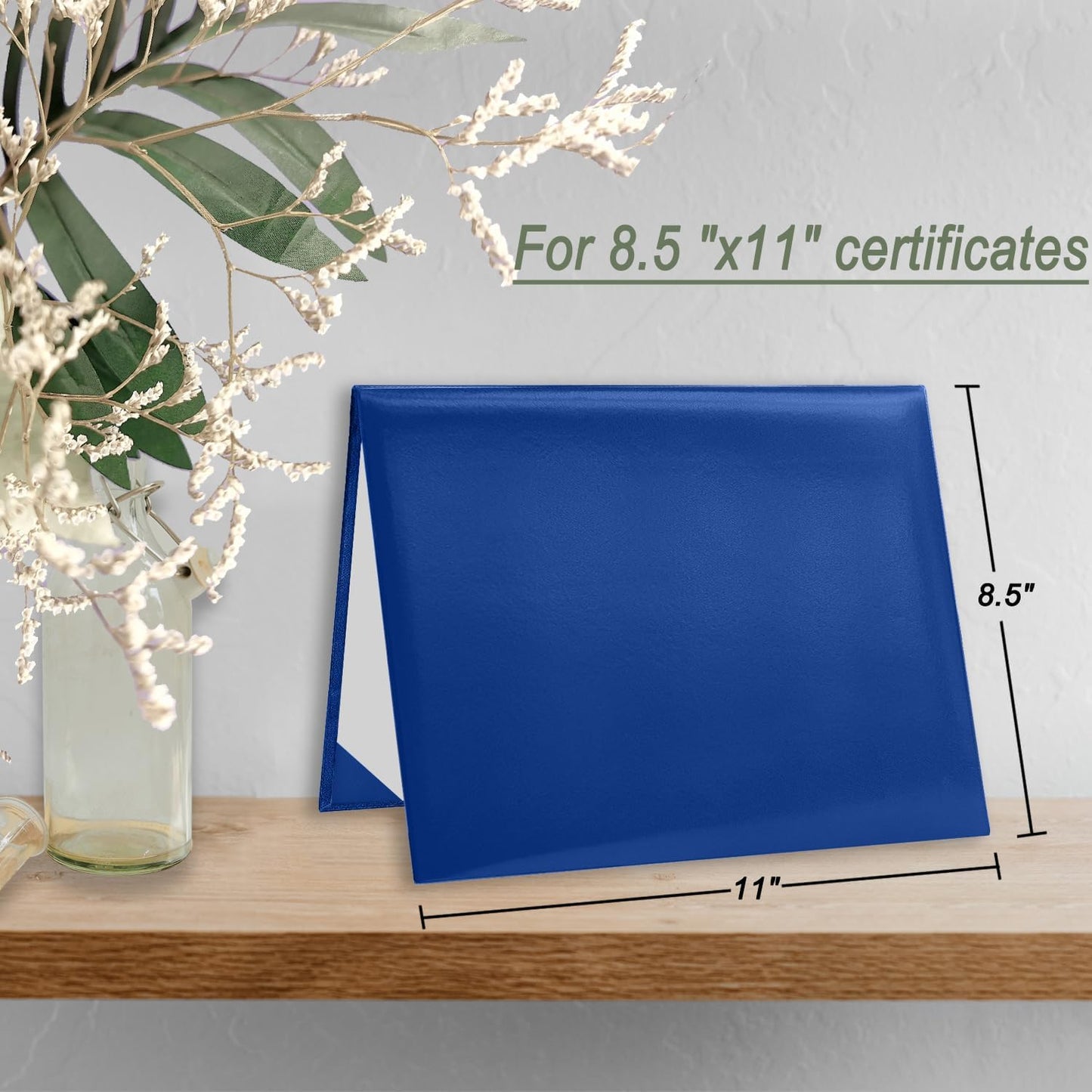 Certificate Holders 8.5"x11" Graduation Diploma Cover Document Leather Folders,Royal blue-100 Pack