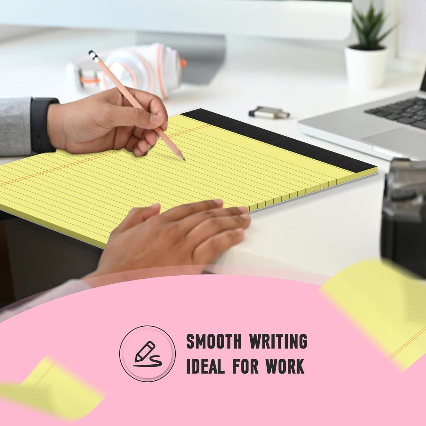 36 Pack Legal Pads 8.5 x 11, Note Pads 8.5 x 11, Wide Ruled Colored Legal Pads, Multicolor Notepads 8.5 x 11 with Sturdy White Back, 30 Sheet/Notepad, Writing Pad for School, Home, Office