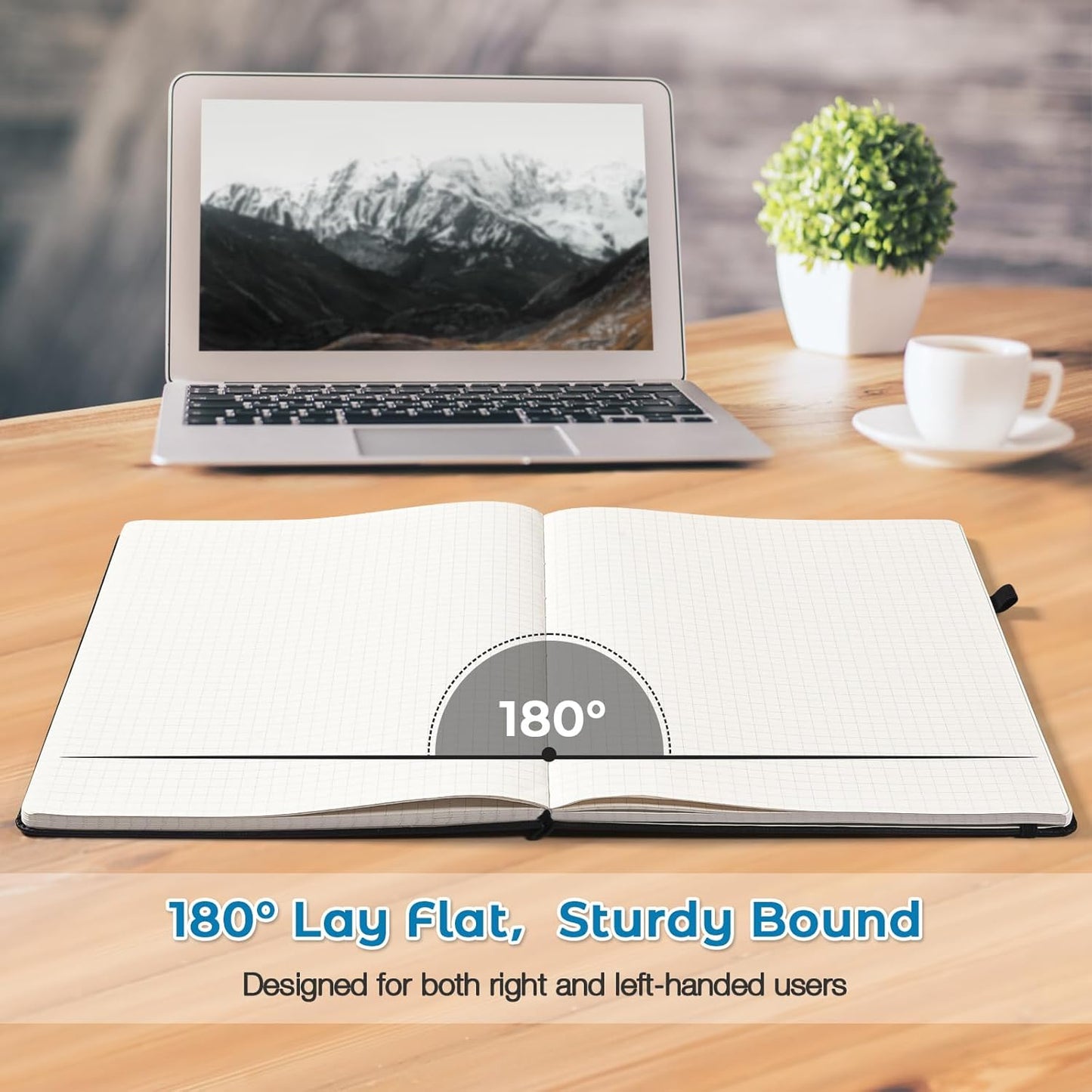 Graph Paper Notebook, Hardcover Notebook 8.5 x 11, Grid Notebook Journal for Women, Men, Large Leather Journals for Writing, Thick Paper, A4 Notebooks for Work, School Supplies, Engineering Teal