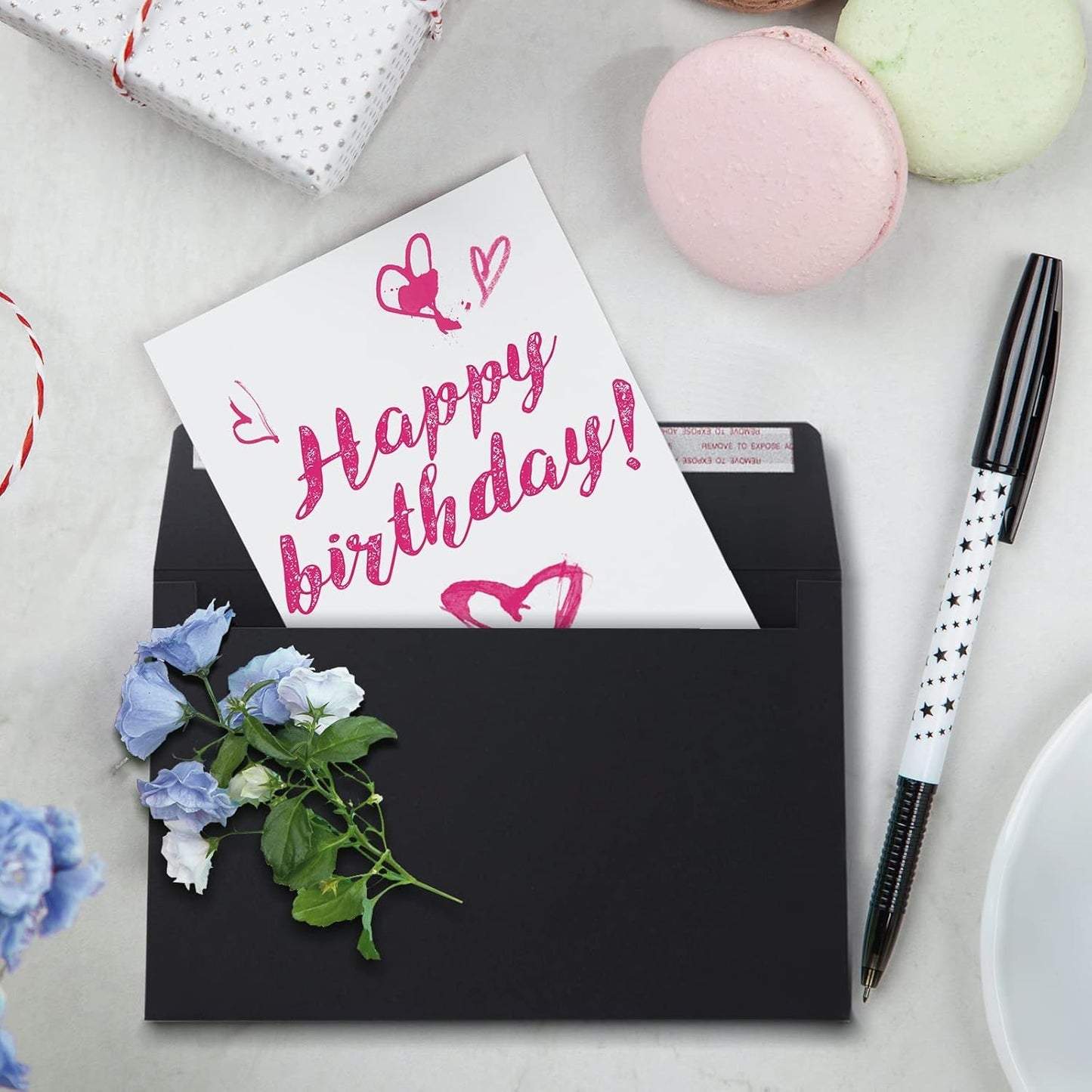 100Qty#10 Black Business envelopes 4.125x9.5In- windowless design 120GSM paper envelopes