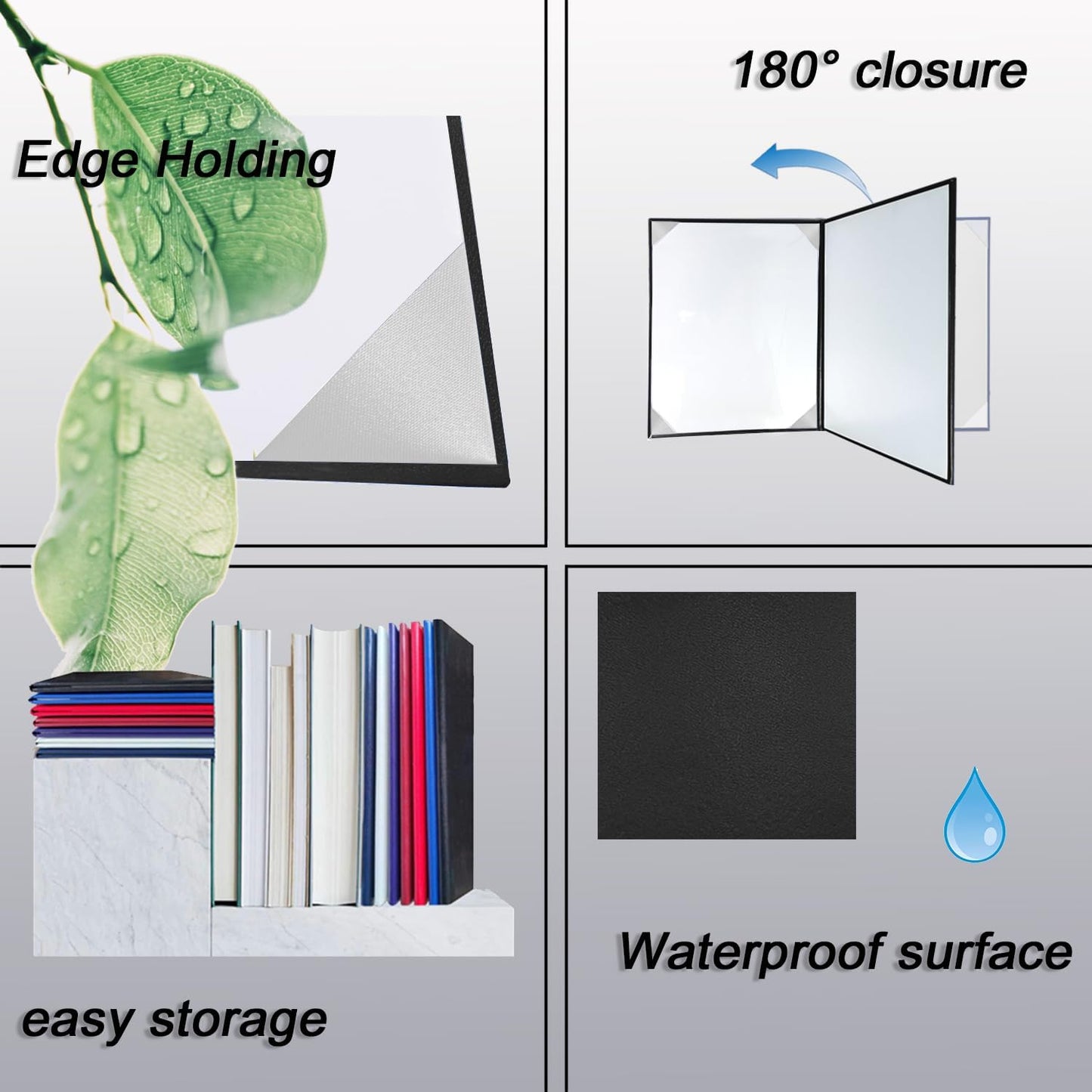 Certificate Holders 8.5"x11" Graduation Diploma Cover Document Leather Folders,Black-100 Pack