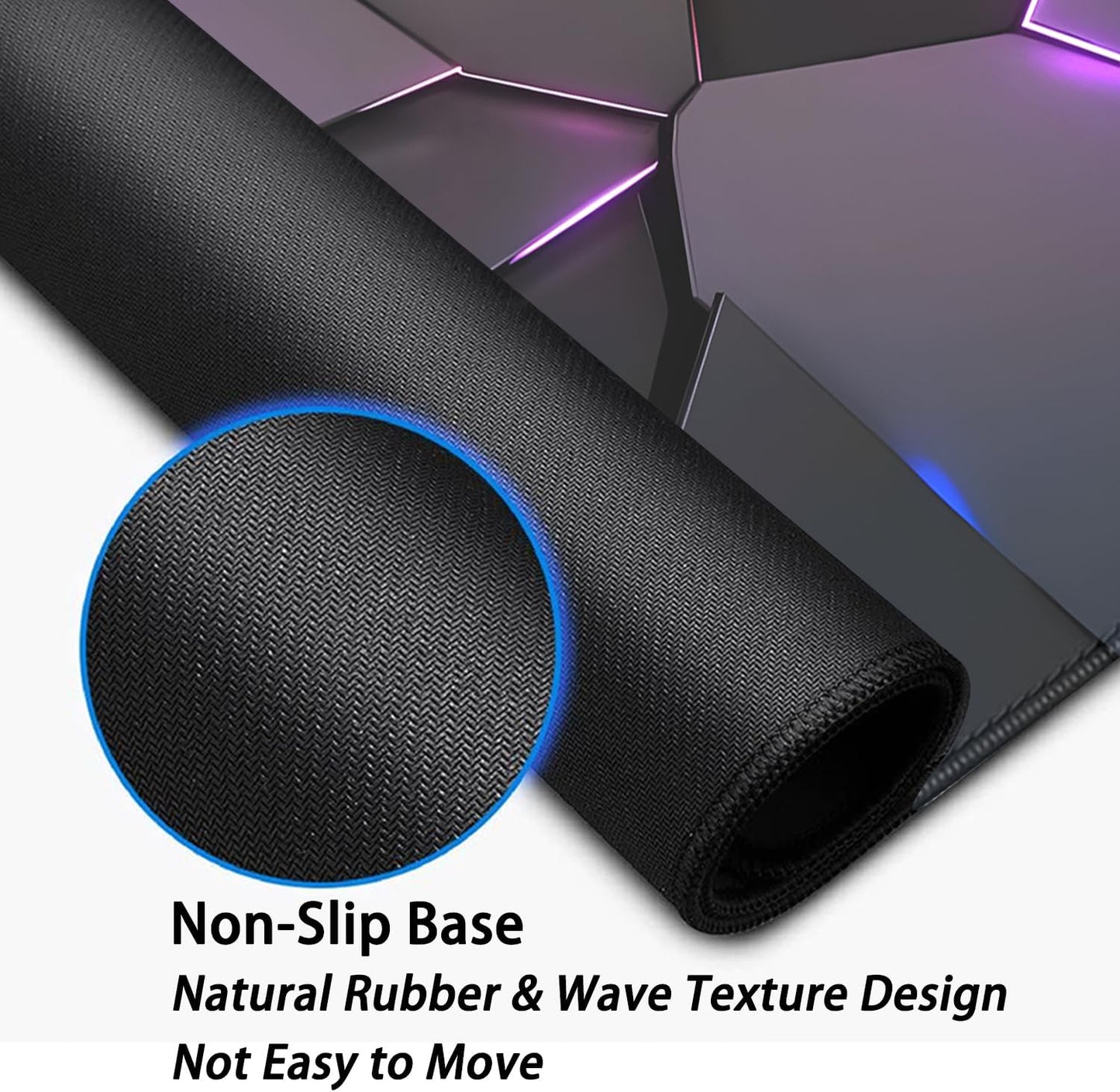 Cool Polygons Desk Pad Mouse Pad,Large XL Technology Mouse Mat with Stitched Edges,Non-Slip Rubber Base Mousepad for Office PC Keyboard Laptop and Home Work Desk Mat(27.5X11.8 in)